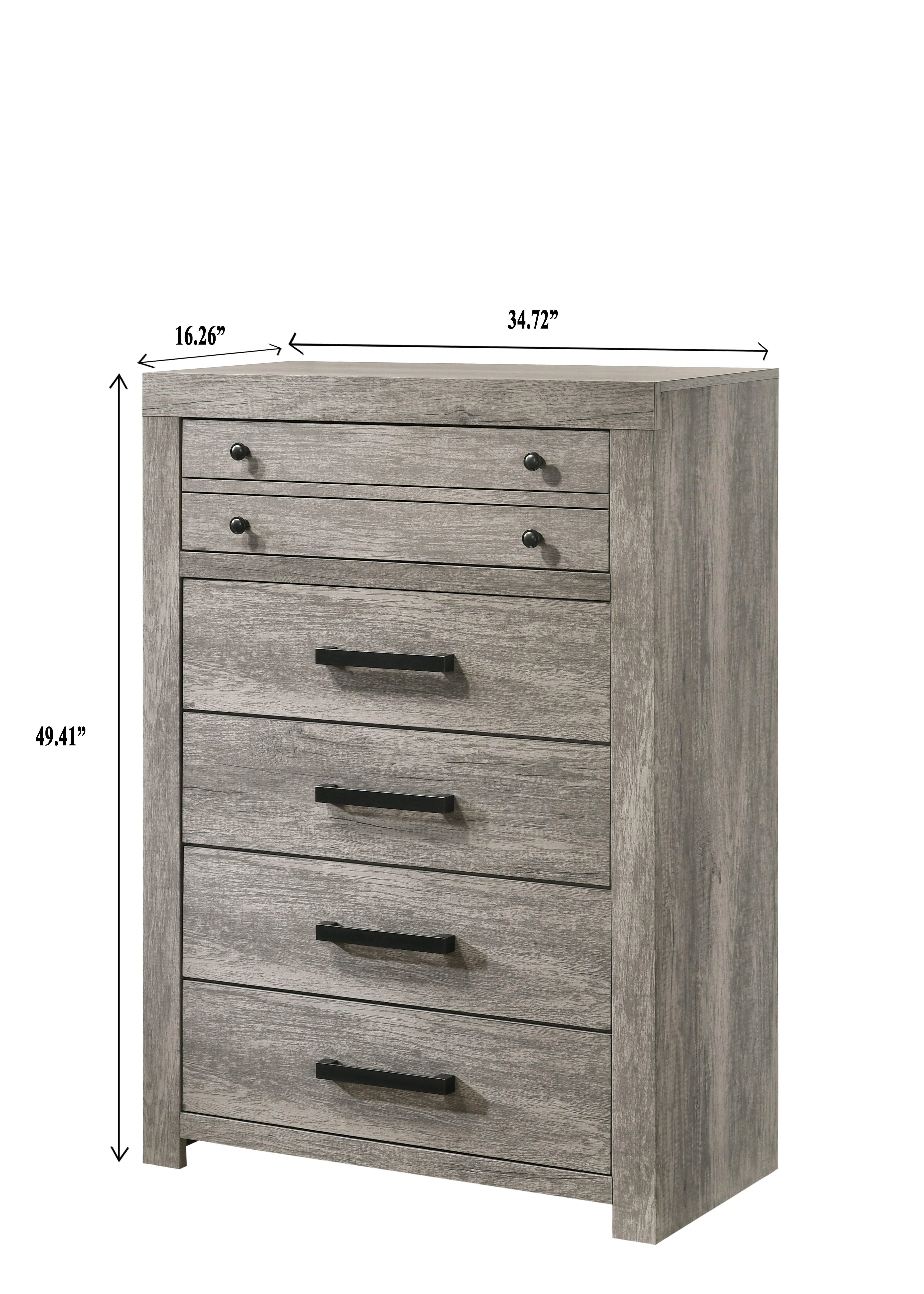 Tundra Chest Gray 5 Drawers - Image 2
