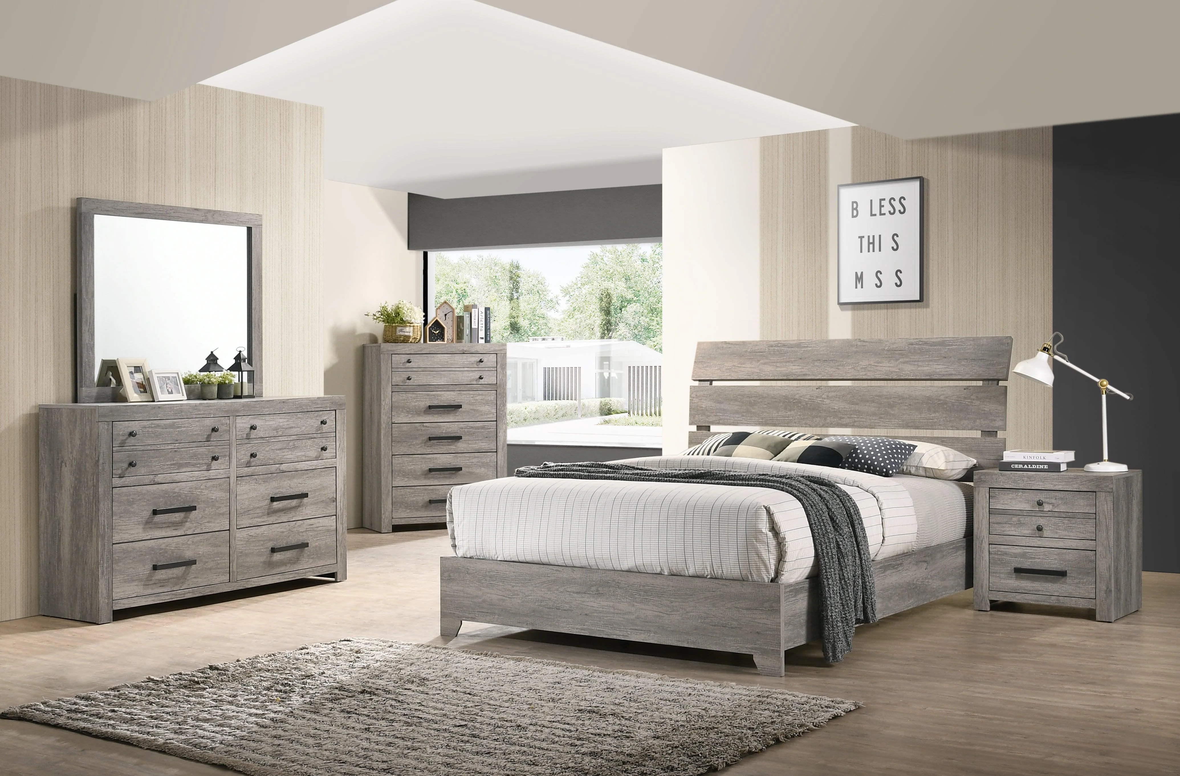 Tundra Gray Platform Queen Bed - Image 2