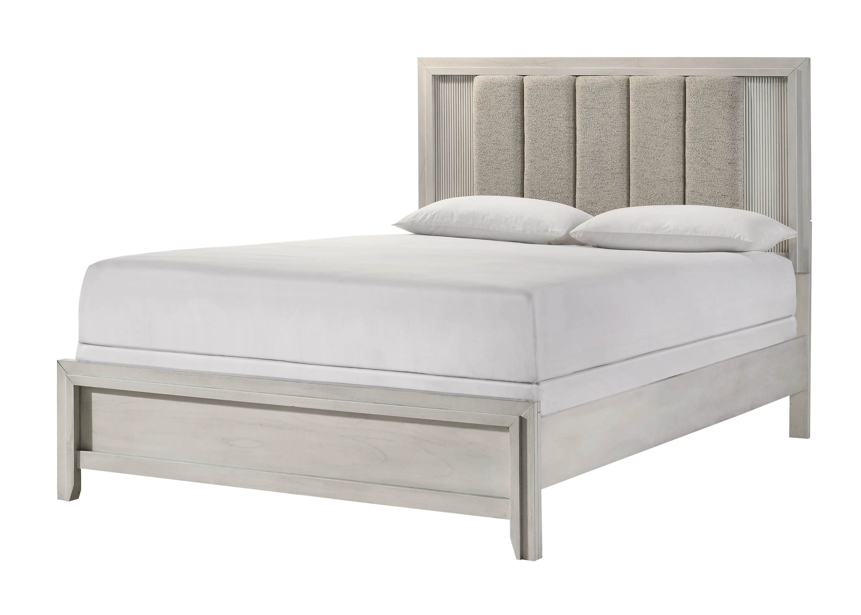 Carlton White Upholstered Panel Bedroom Set - Image 3
