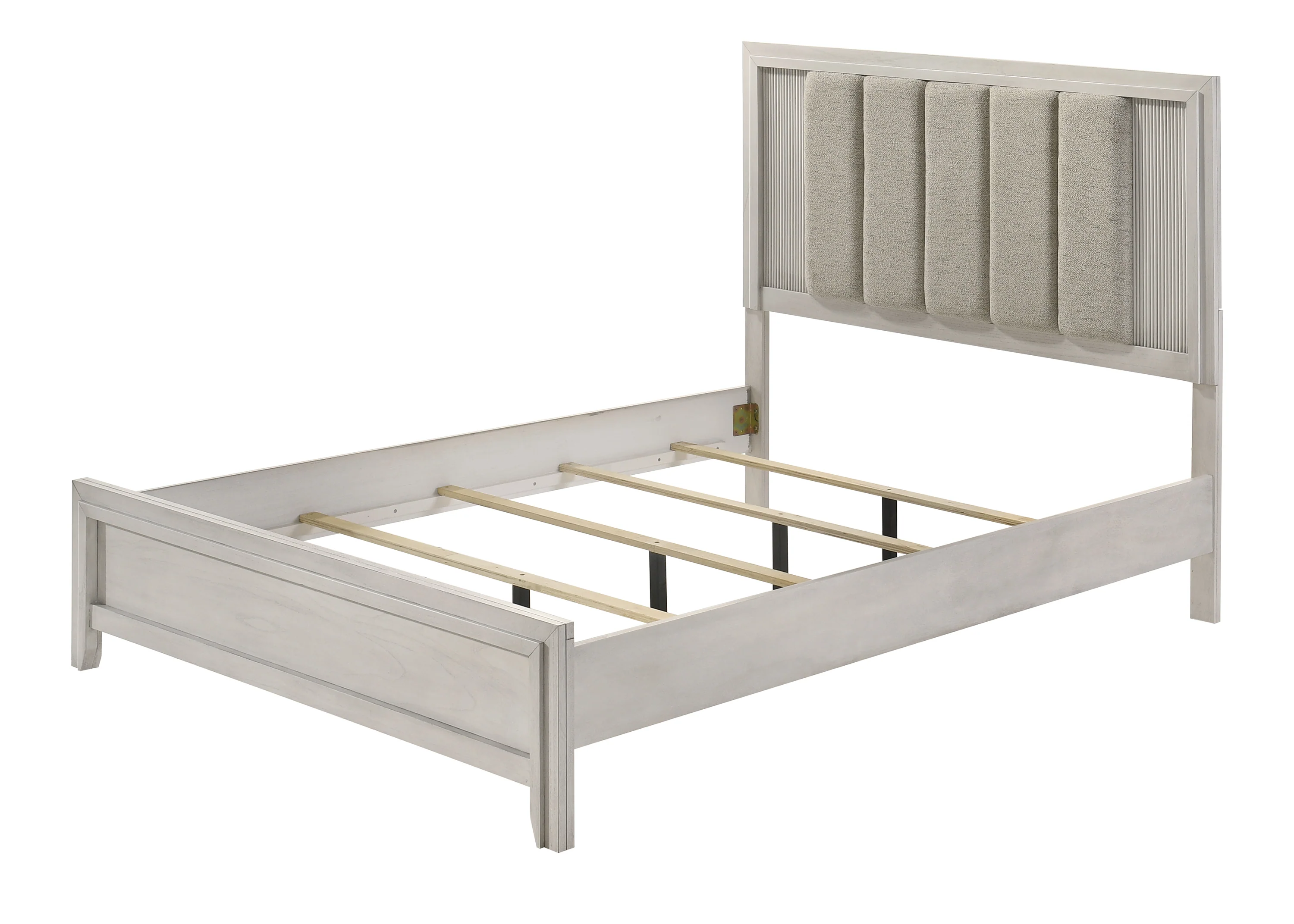 Carlton White Upholstered Panel Queen Bed - Image 2