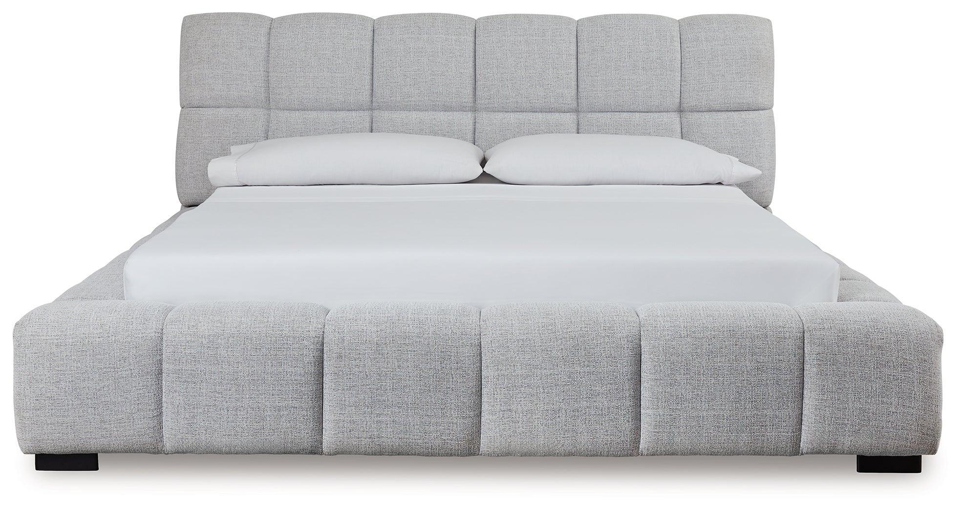 Grendusk Light Gray King Upholstered Bed - Image 3