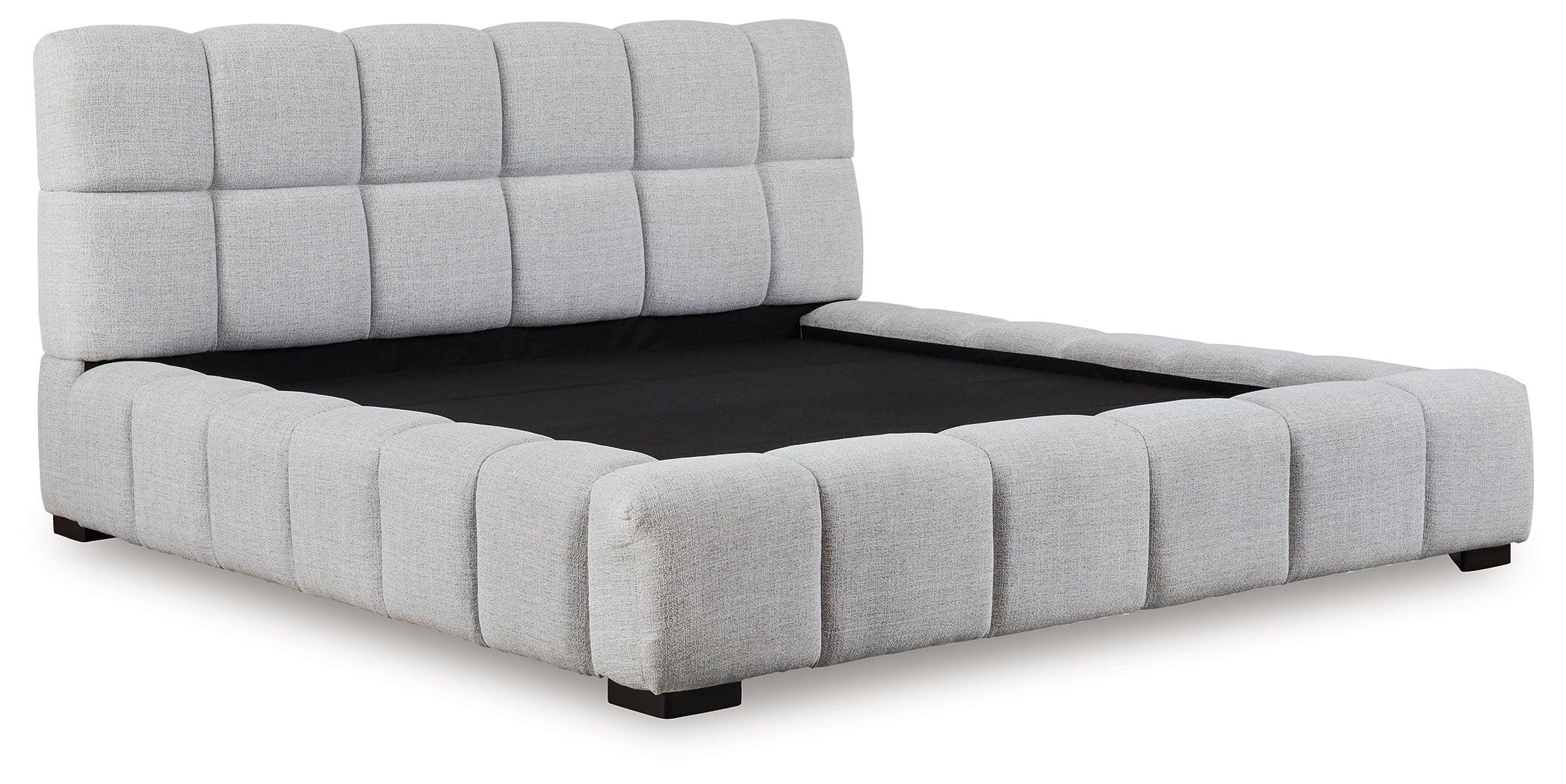 Grendusk Light Gray King Upholstered Bed - Image 2