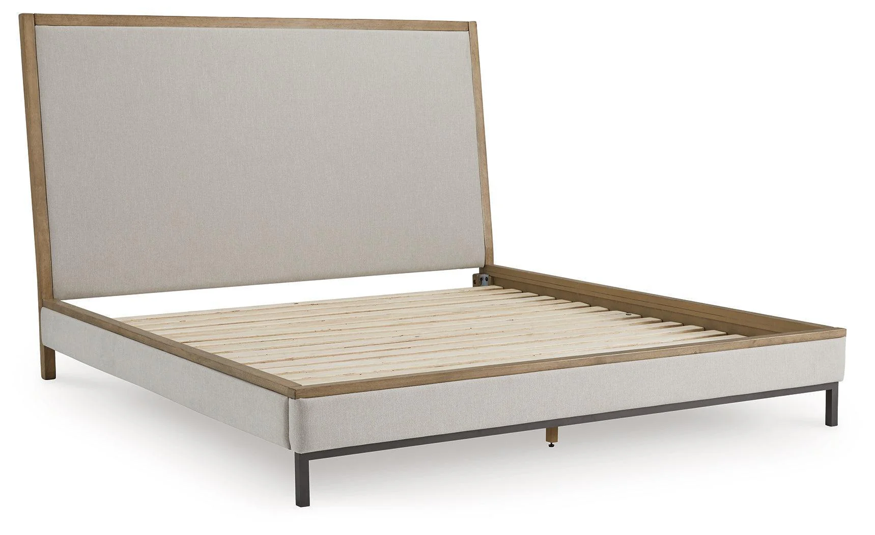 Tomtyn Light Brown King Upholstered Bed - Image 3