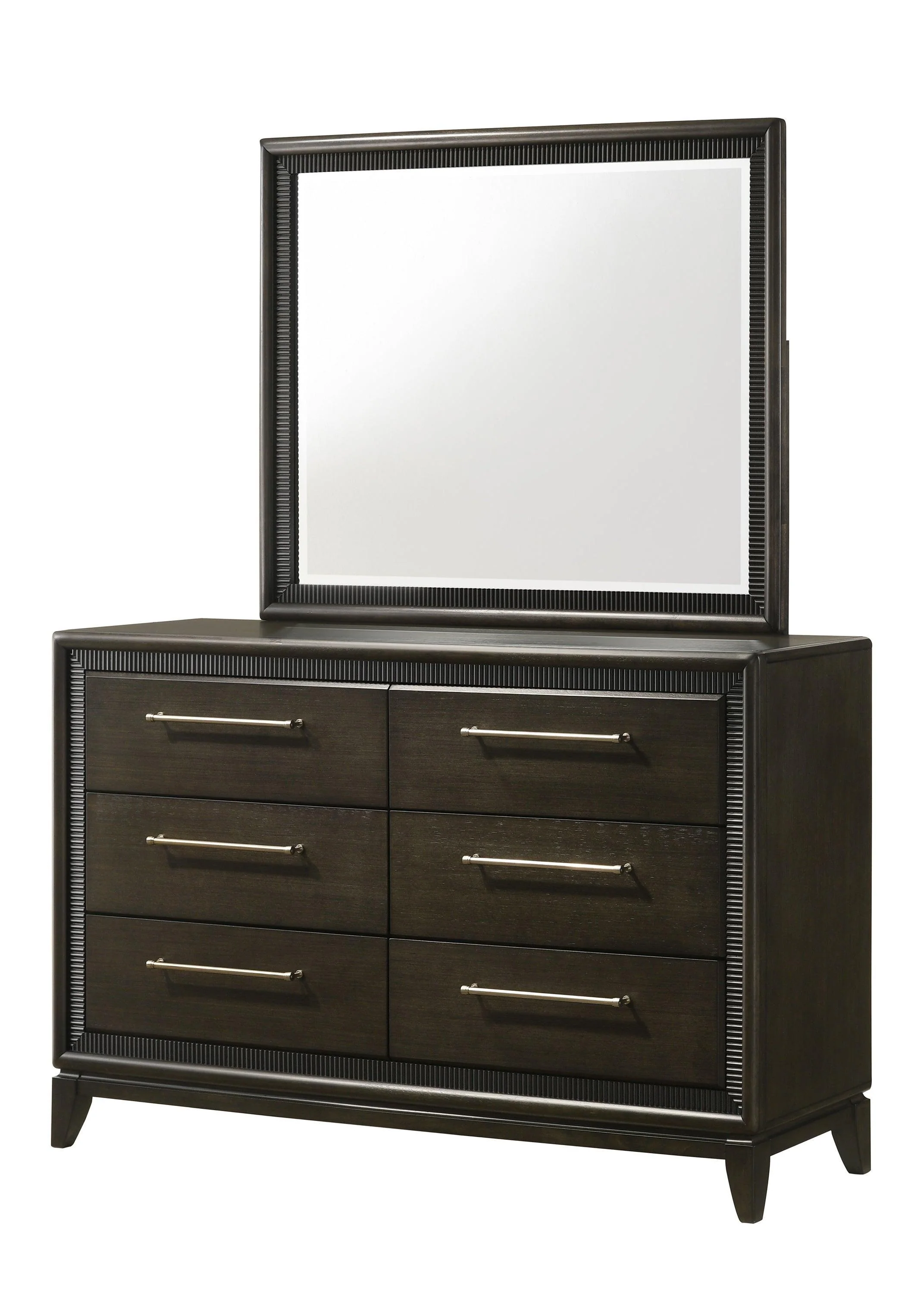 Saratoga Black Fabric Upholstered Panel King Bed - Image 2