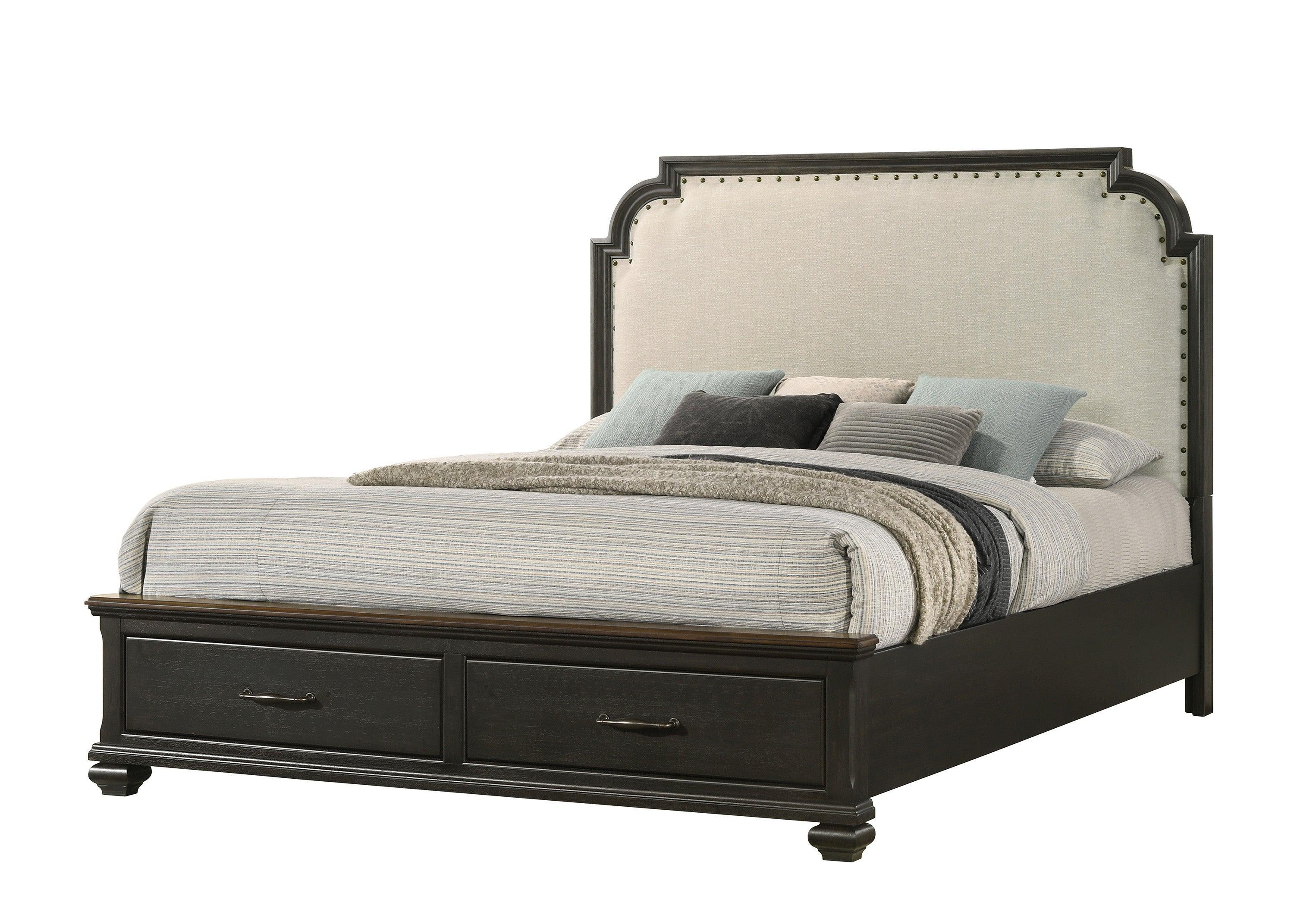 Hamilton Brown Fabric Storage Platform Bedroom Set - Image 2
