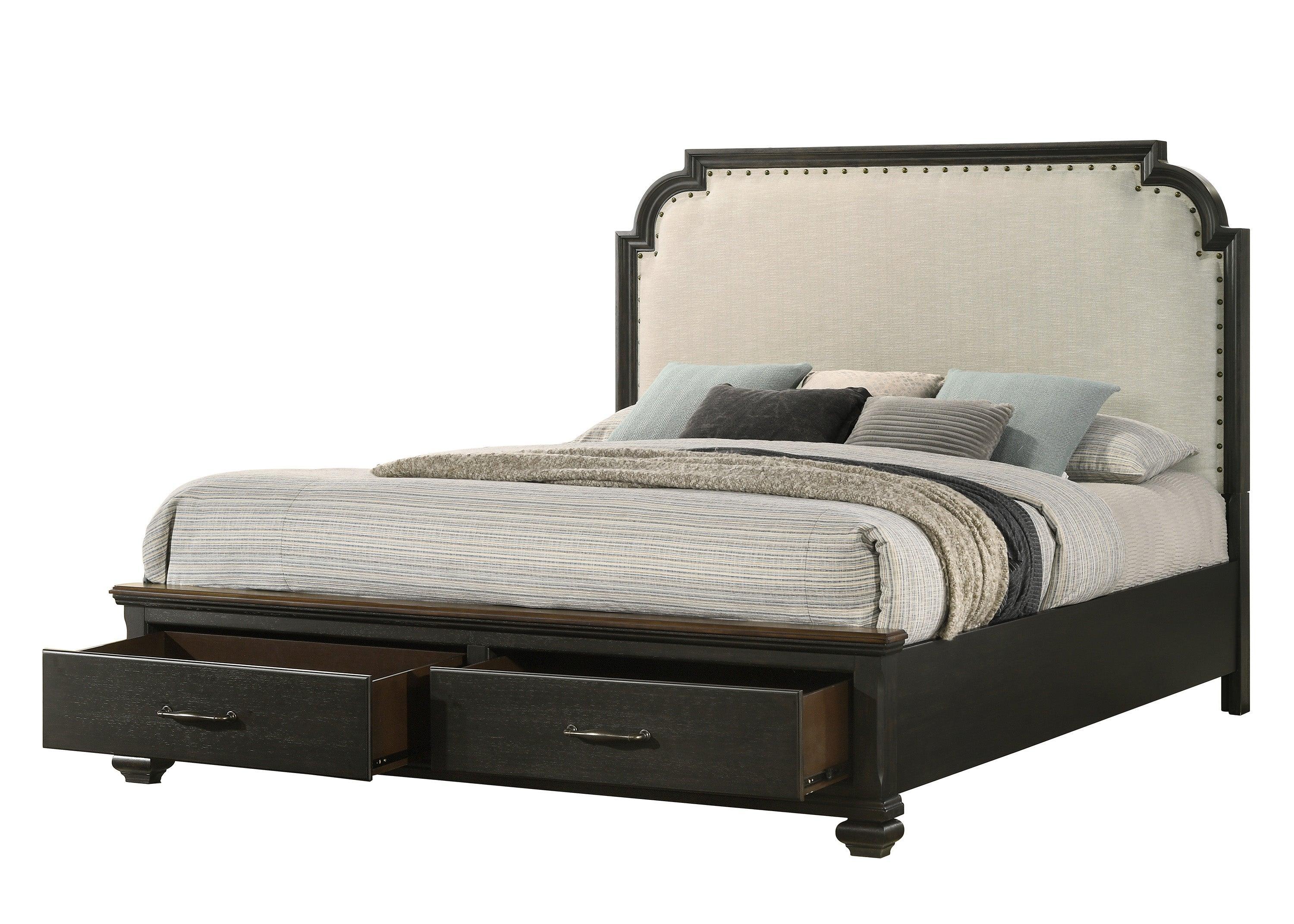 Hamilton Brown Fabric Storage Platform Bedroom Set - Image 3
