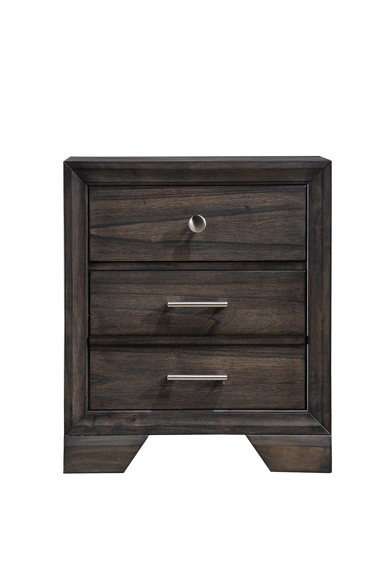 Jaymes Nightstand Gray 3 Drawers - Image 2