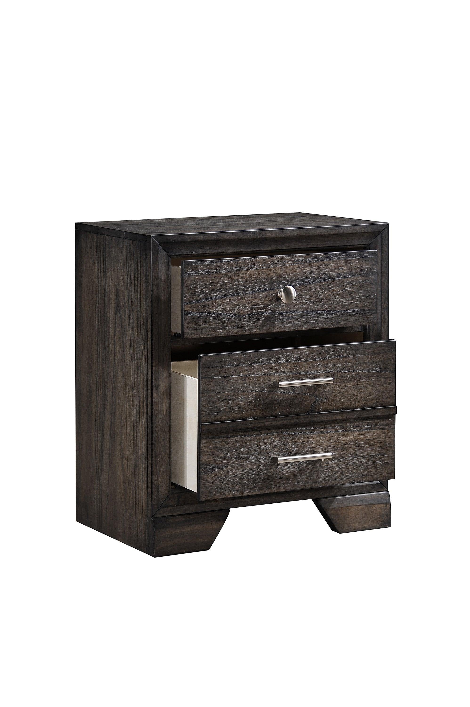 Jaymes Nightstand Gray 3 Drawers - Image 3