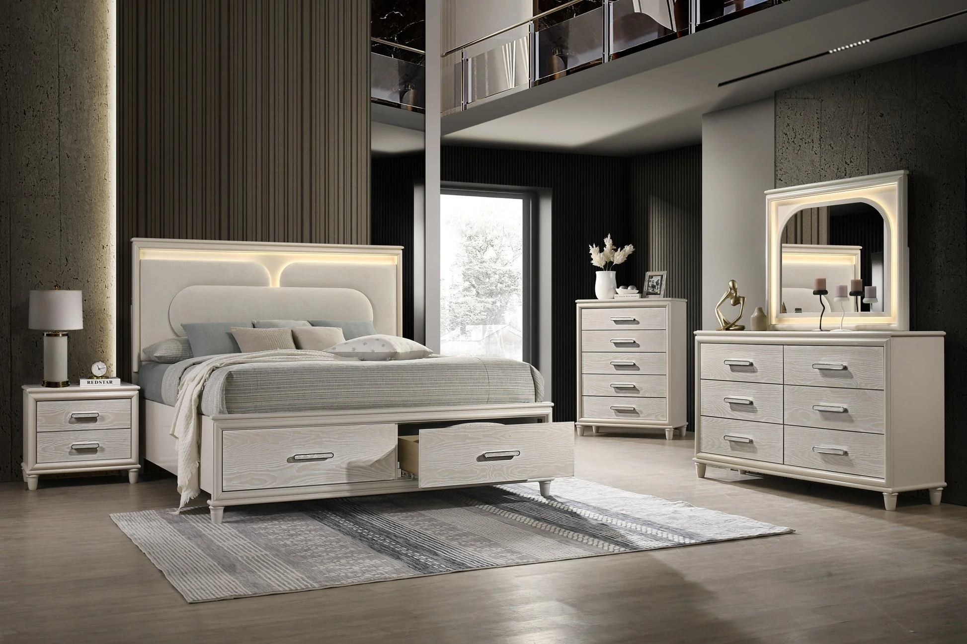 Aviana Beige Nightstand - Image 2
