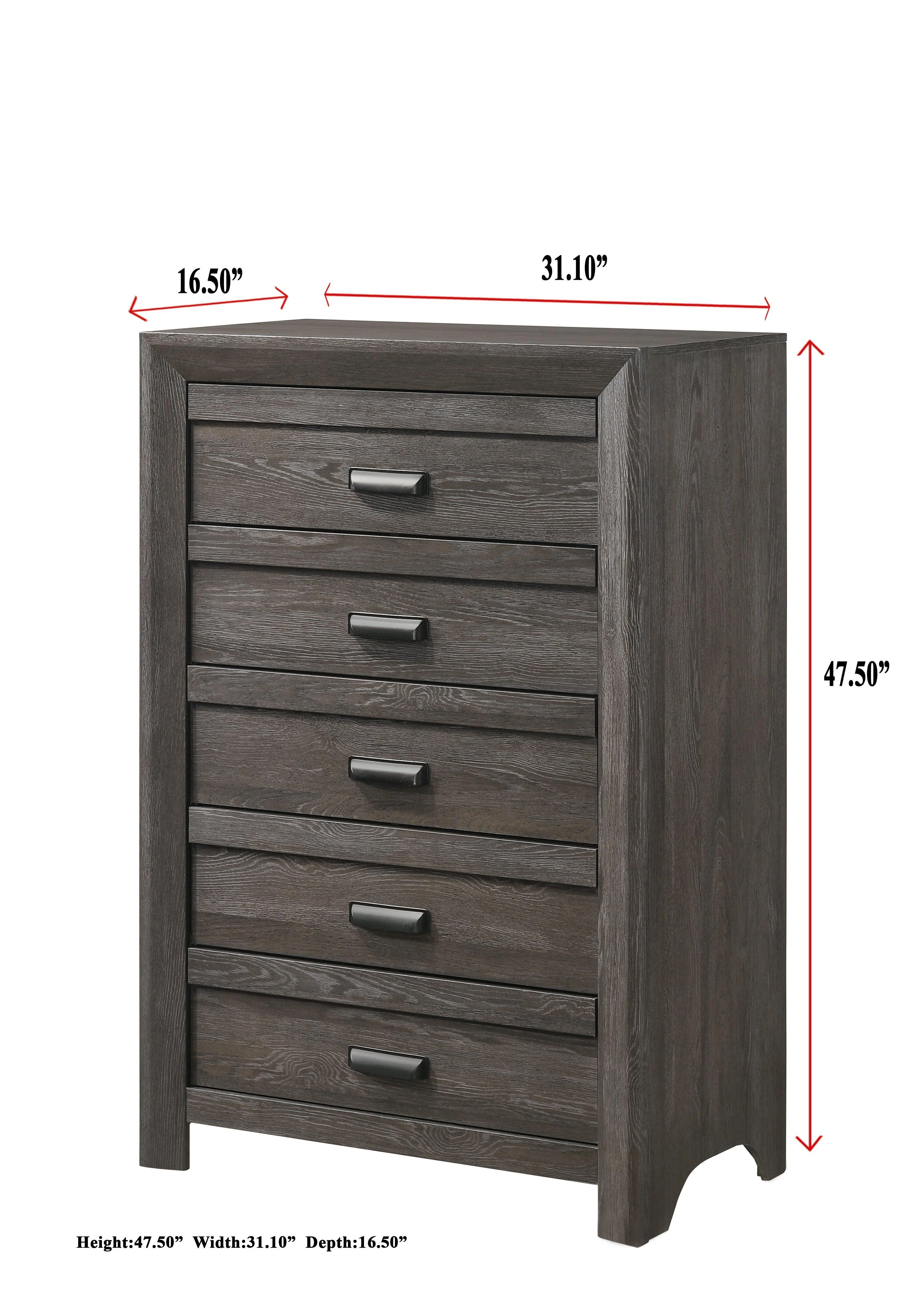 Adelaide Chest Brown 5 Drawers - Image 2