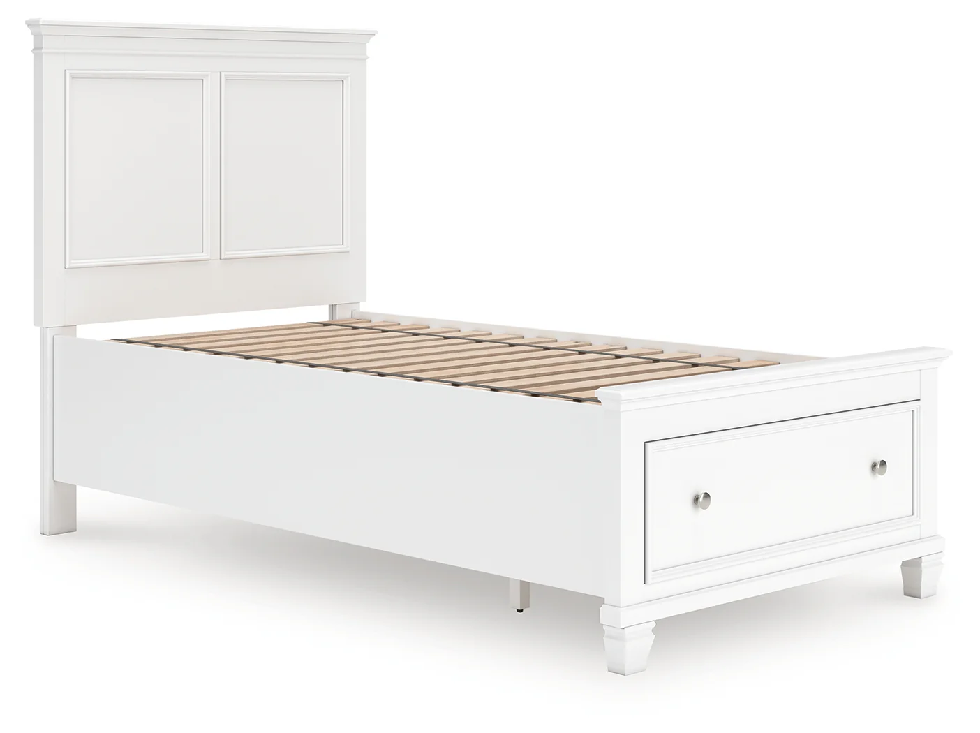Fortman White Twin Panel Storage Bed - Image 1