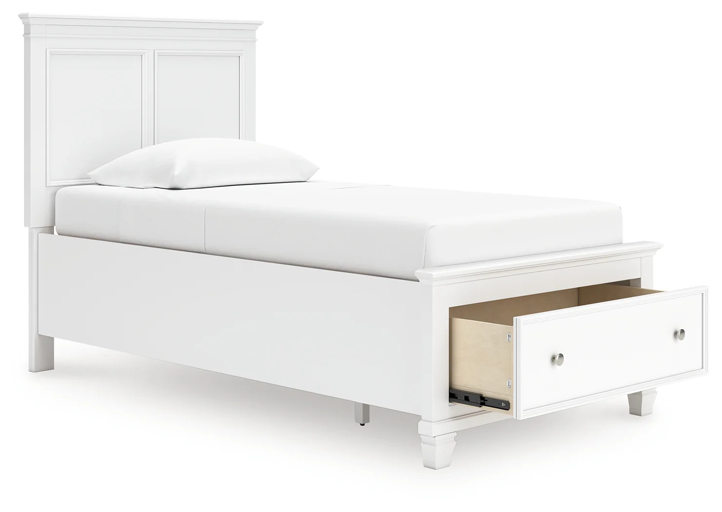 Fortman White Twin Panel Storage Bed - Image 3
