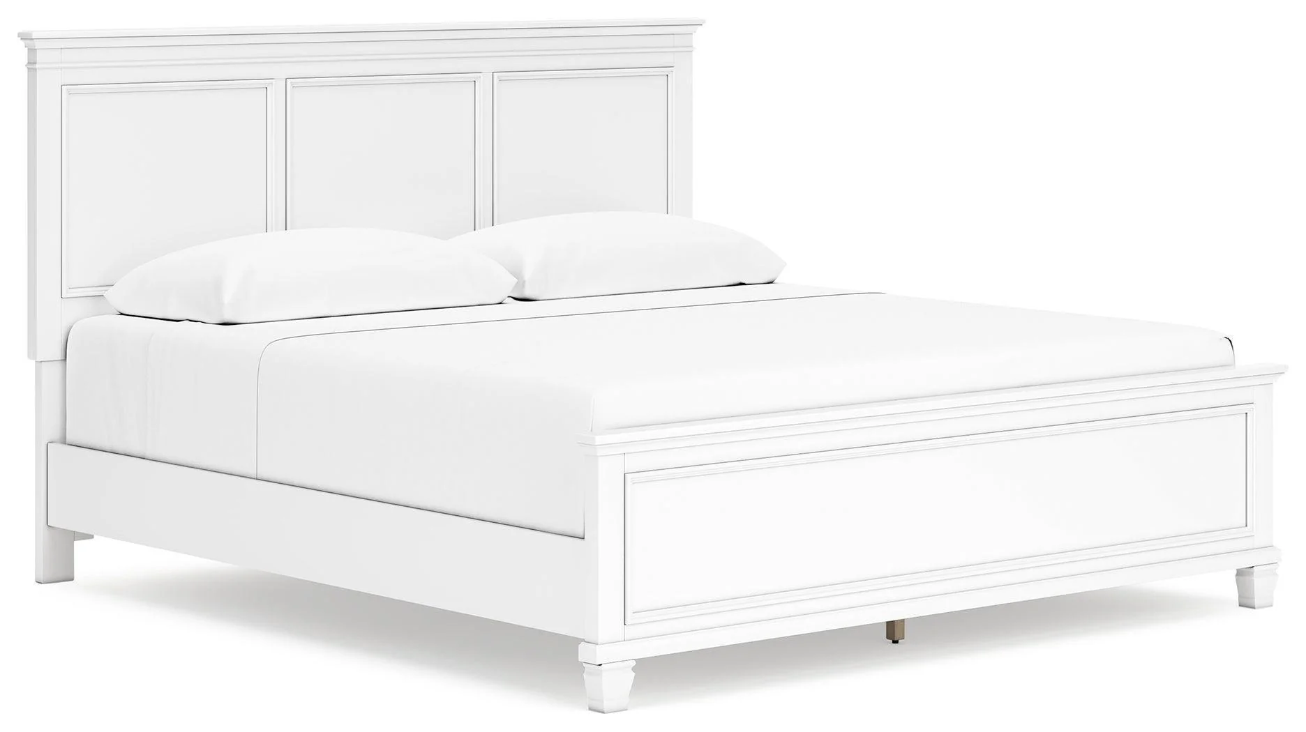 Fortman White King Panel Bed - Image 2