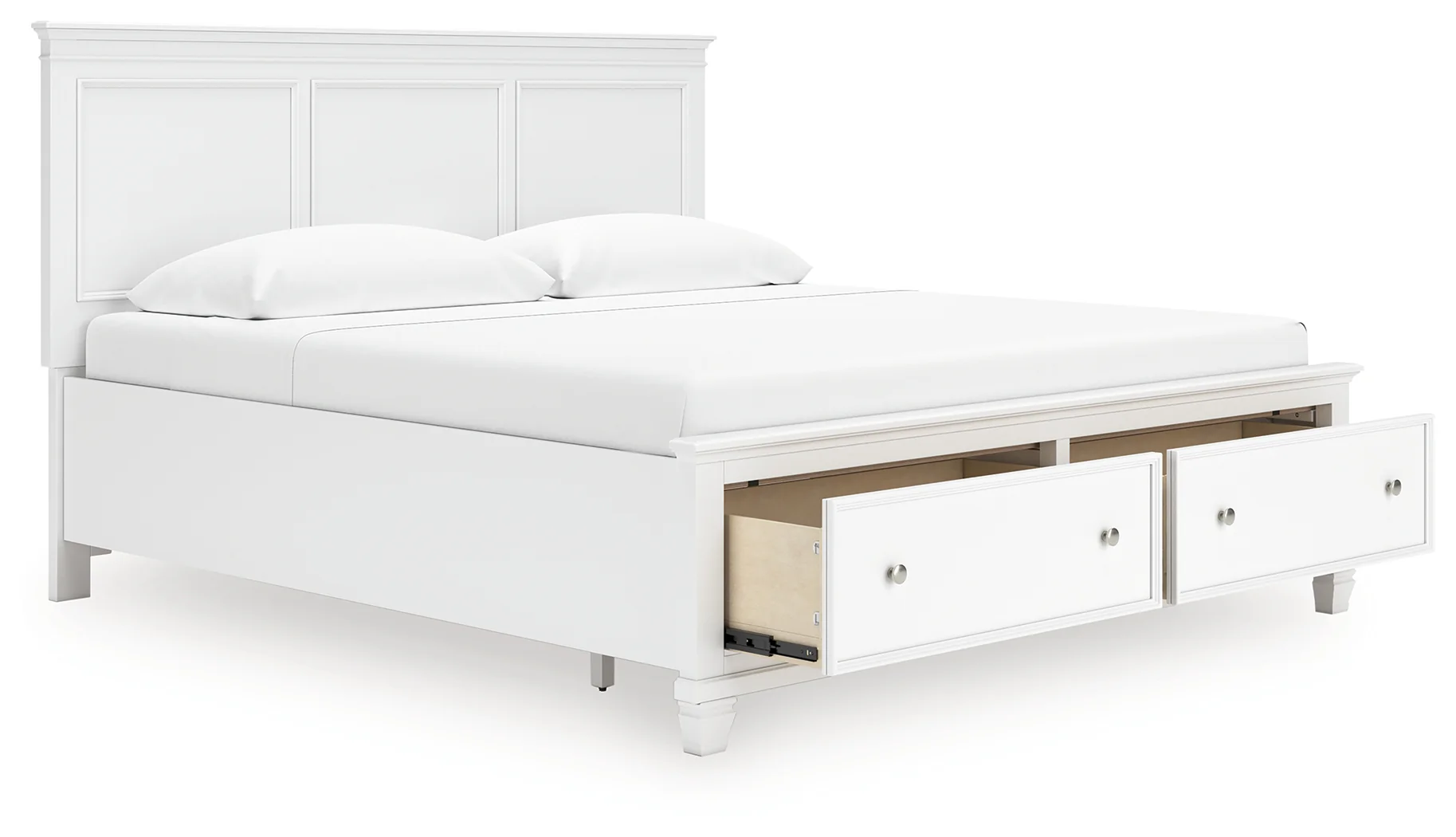 Fortman White King Panel Storage Bed - Image 3