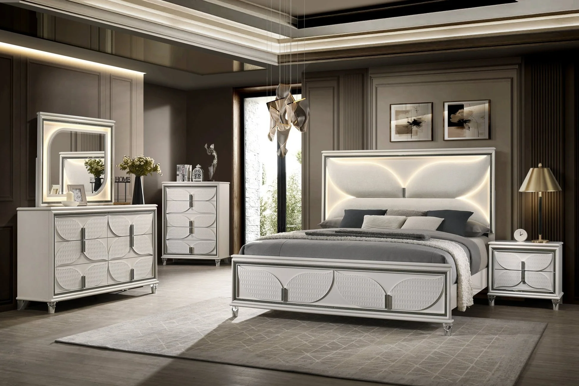 Hayma White Nightstand - Image 2