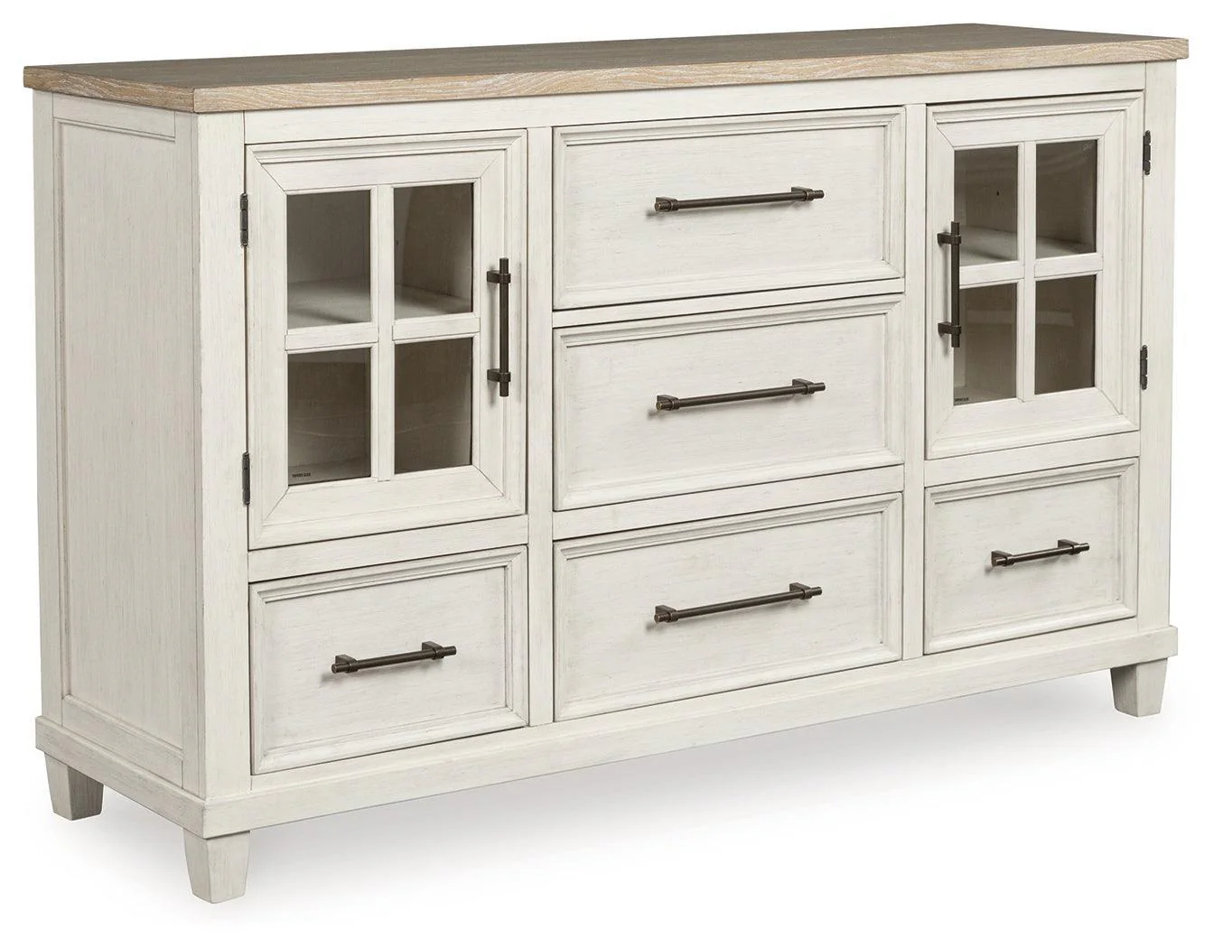 Shaybrock Antique White/Brown Dresser - Image 2