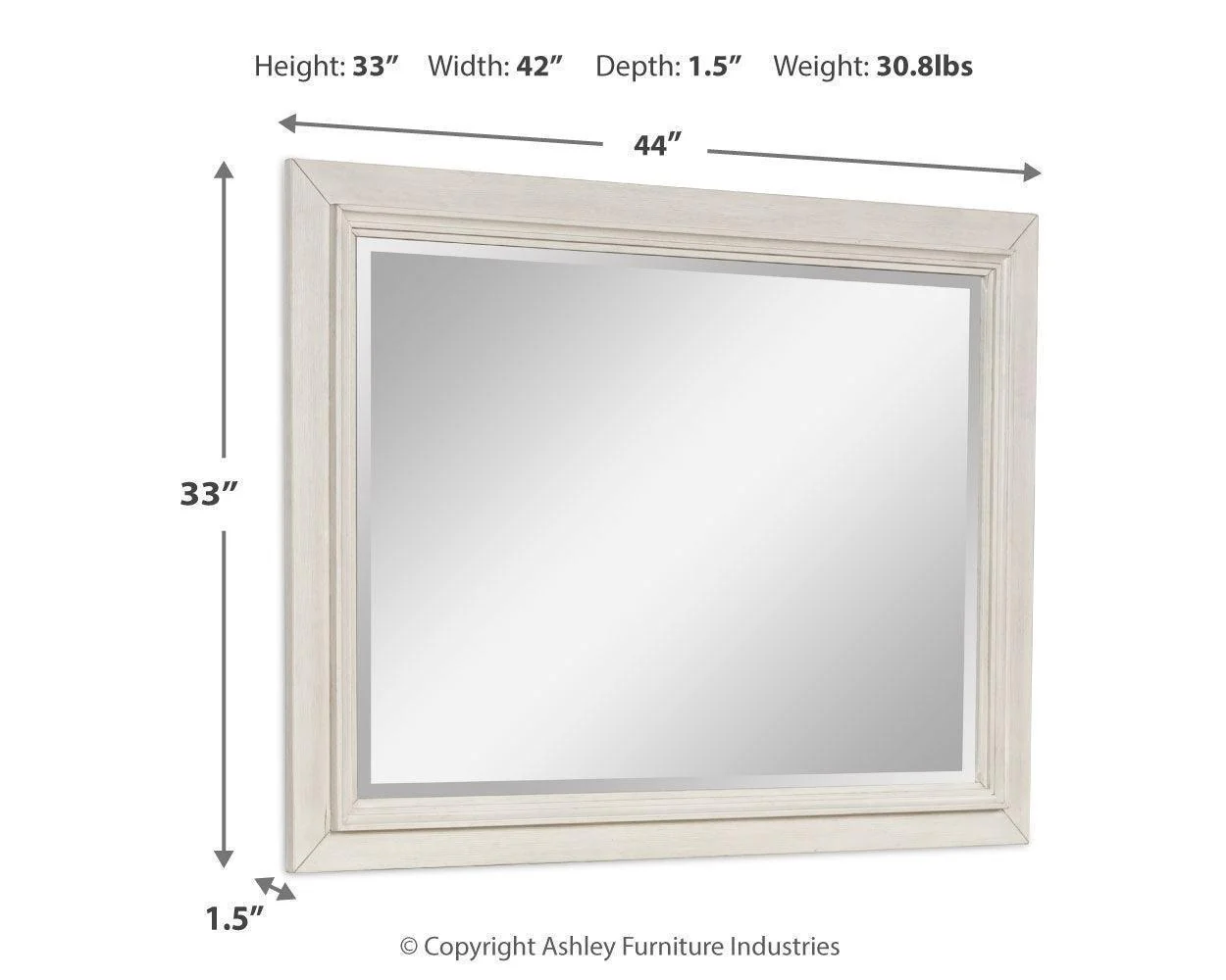 Shaybrock Antique White/Brown Bedroom Mirror - Image 3