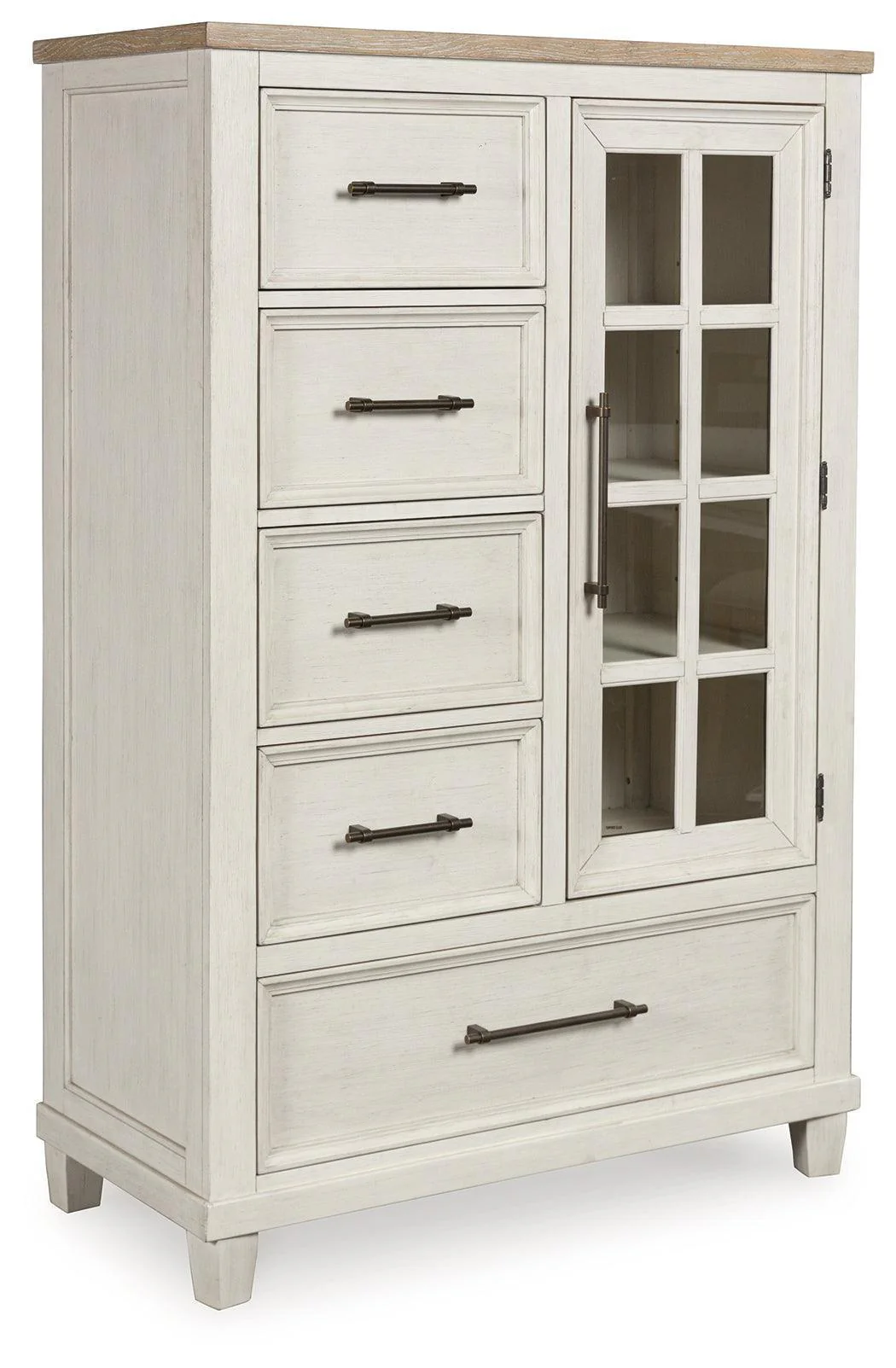 Shaybrock Antique White/Brown Door Chest - Image 2