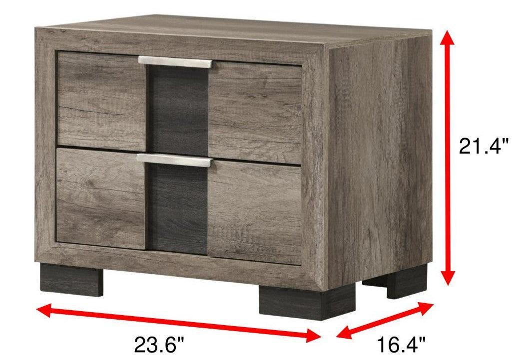 Rangley Nightstand Light Gray 6 Drawers - Image 2
