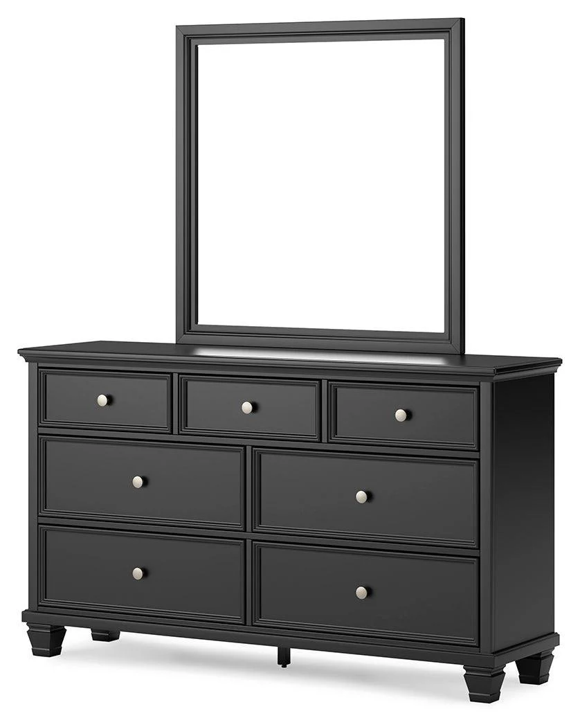 Lanolee Black Dresser And Mirror - Image 3