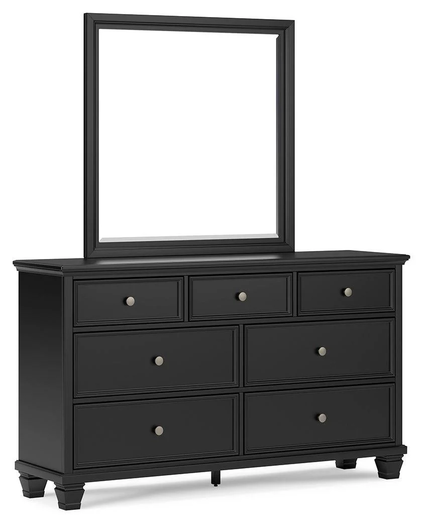 Lanolee Black Dresser And Mirror - Image 2