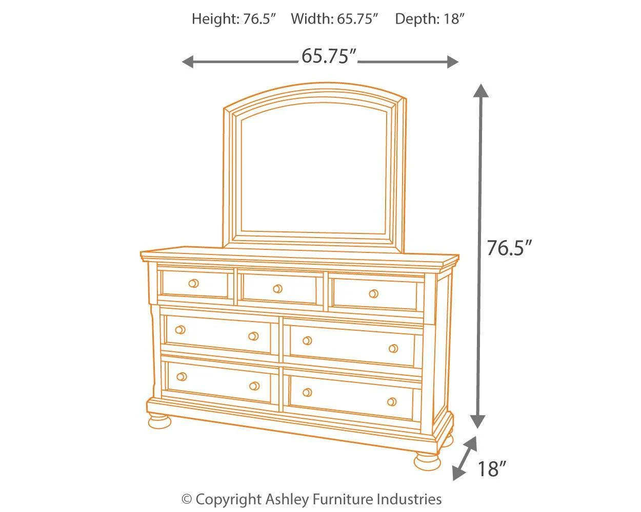 Porter Rustic Brown Dresser And Mirror - Image 3