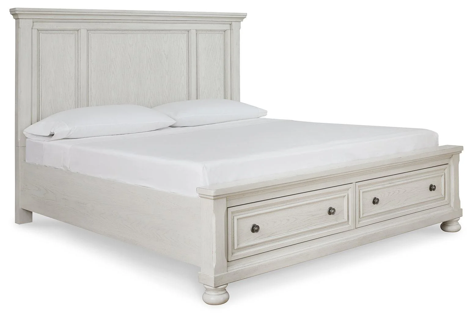 Robbinsdale Antique White King Panel Storage Bed - Image 2