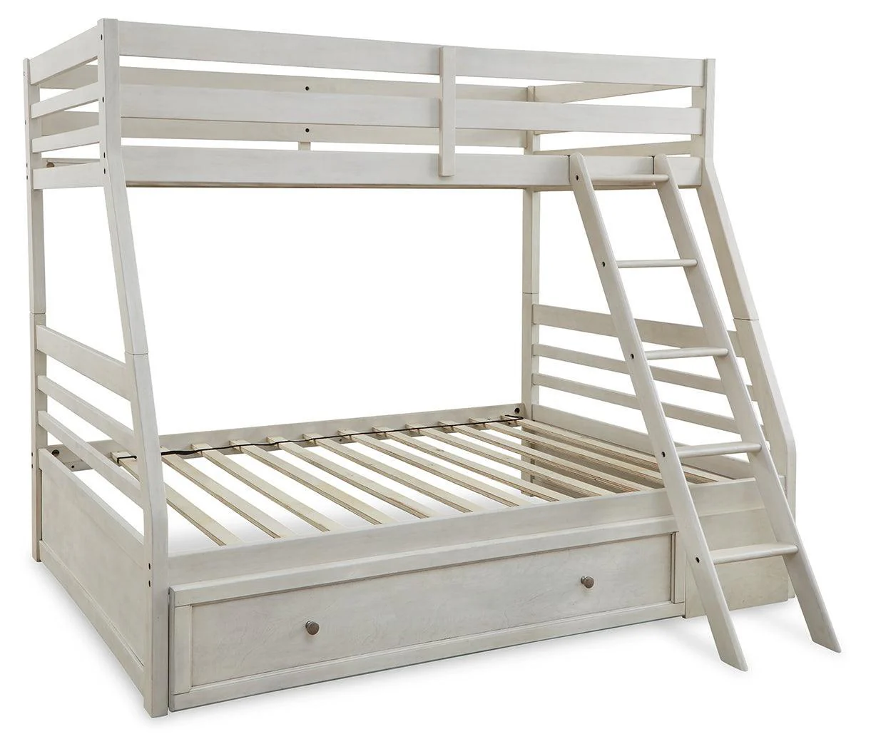 Robbinsdale Antique White Twin Over Full Bunk Bed With Storage - Image 3