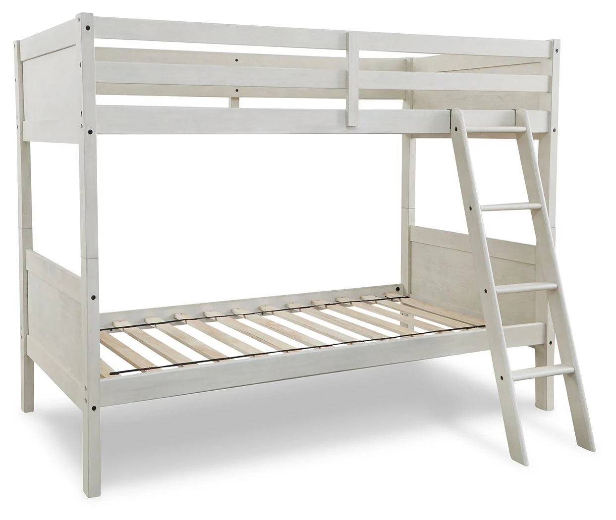 Robbinsdale Antique White Twin Bunk Bed With Ladder - Image 3