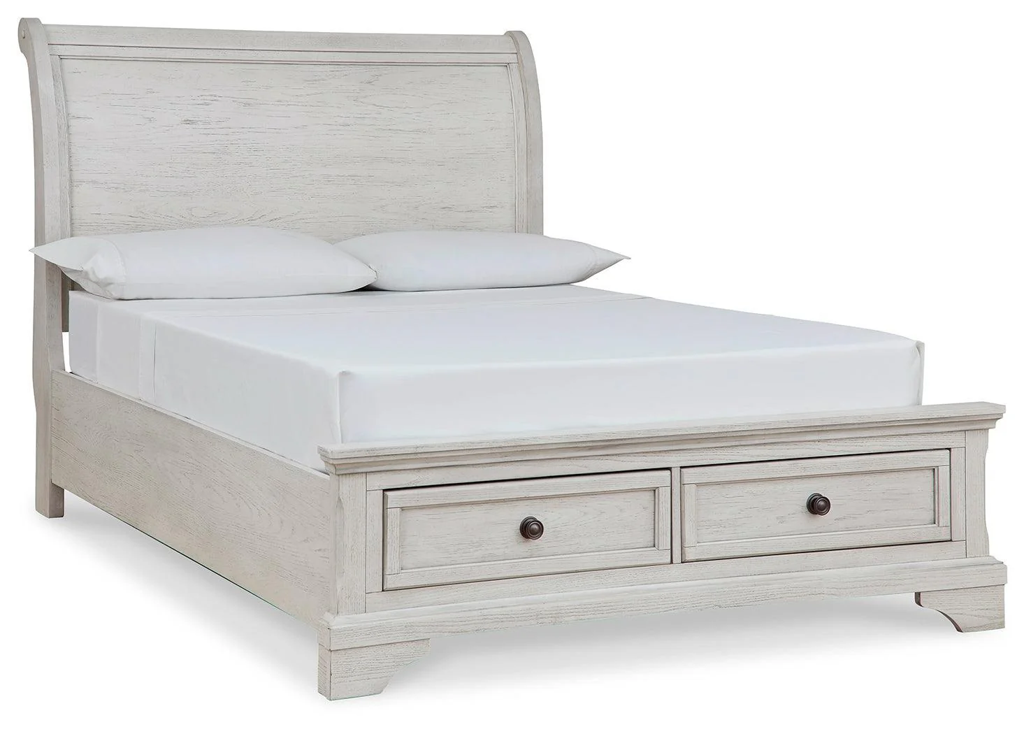 Robbinsdale Antique White Full Sleigh Storage Bed - Image 2