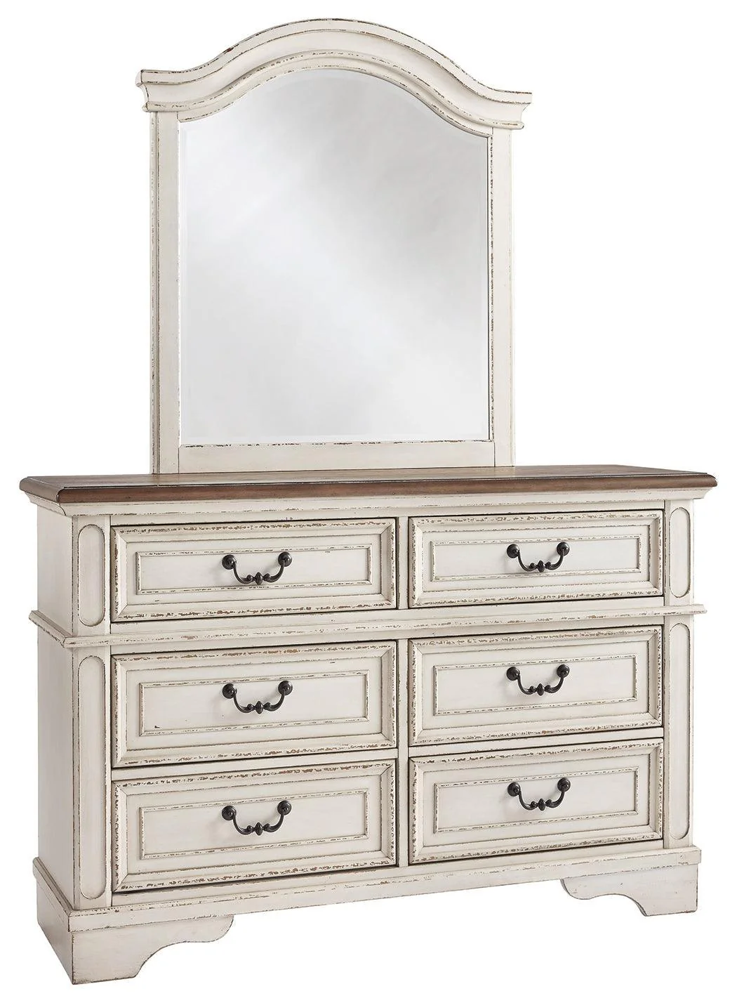 Realyn Chipped White Dresser And Mirror - Image 2