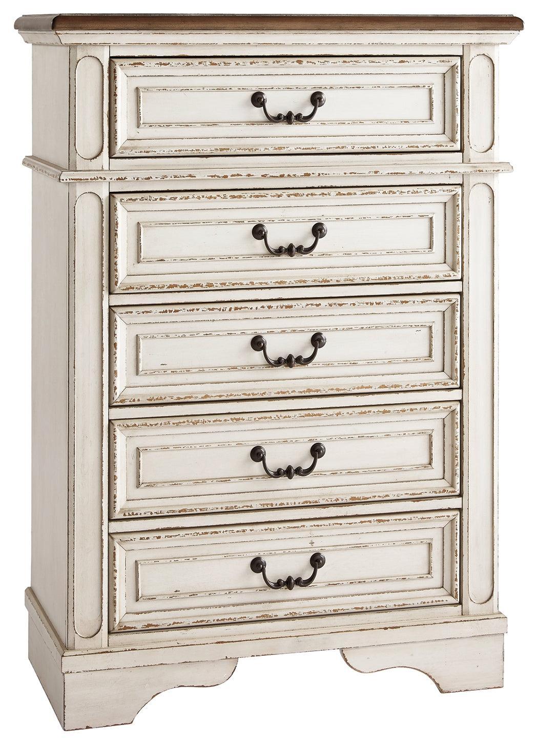 Realyn Chipped White Chest Of Drawers - Image 2