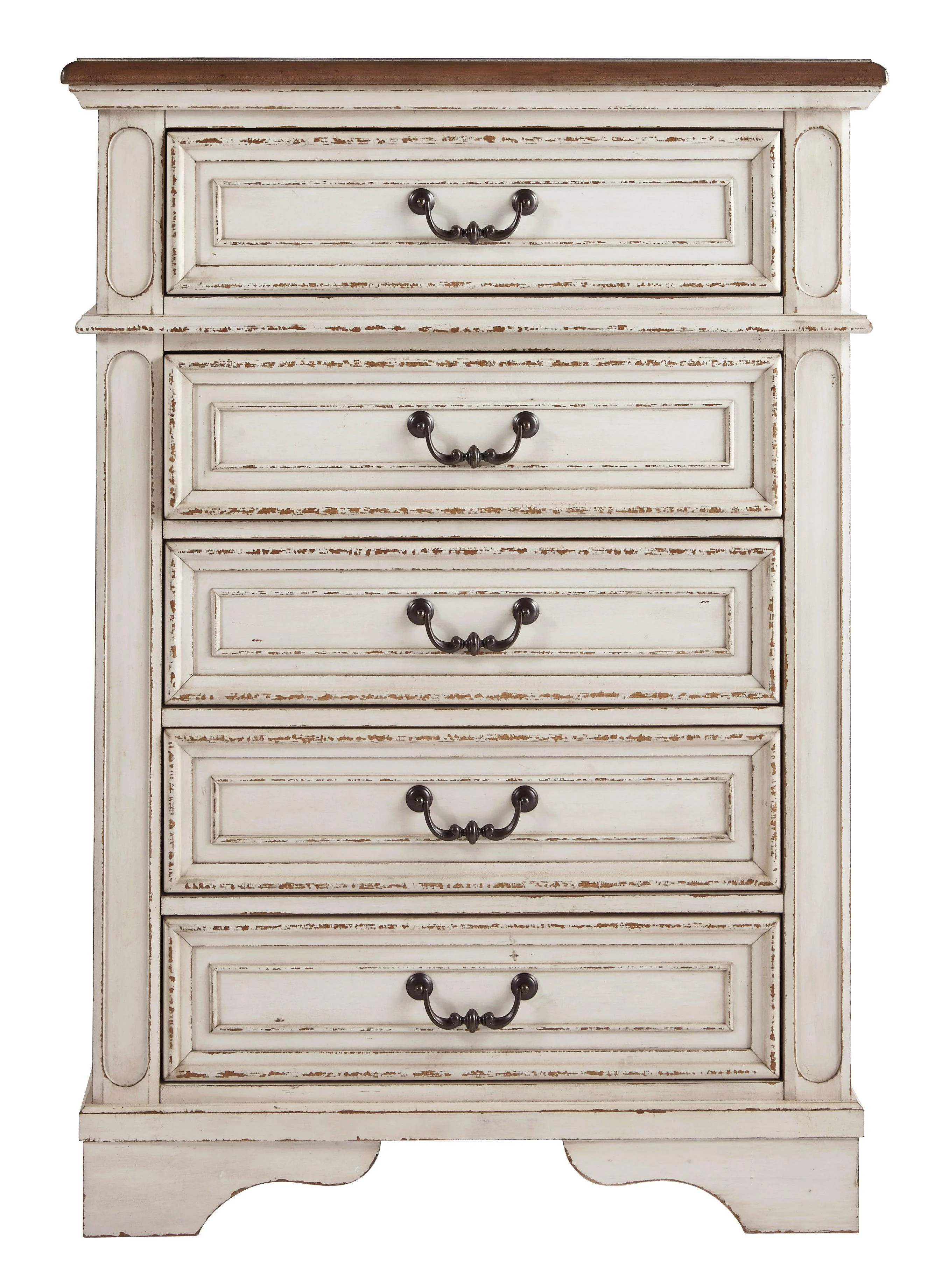 Realyn Chipped White Chest Of Drawers - Image 3