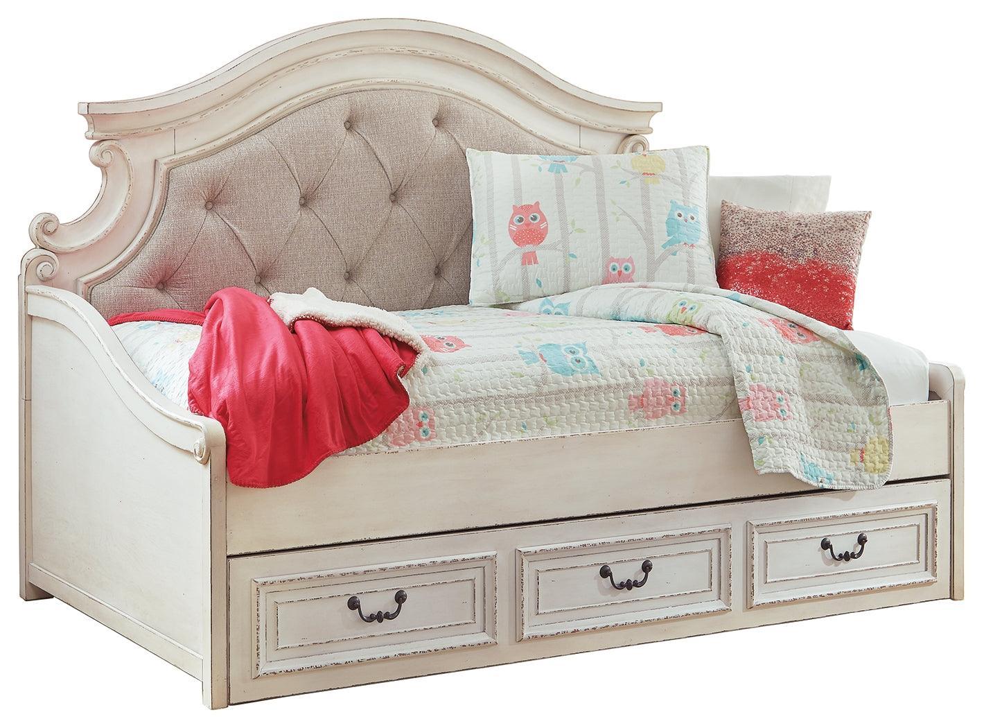 Realyn Chipped White Twin Daybed With 1 Large Storage Drawer - Image 2