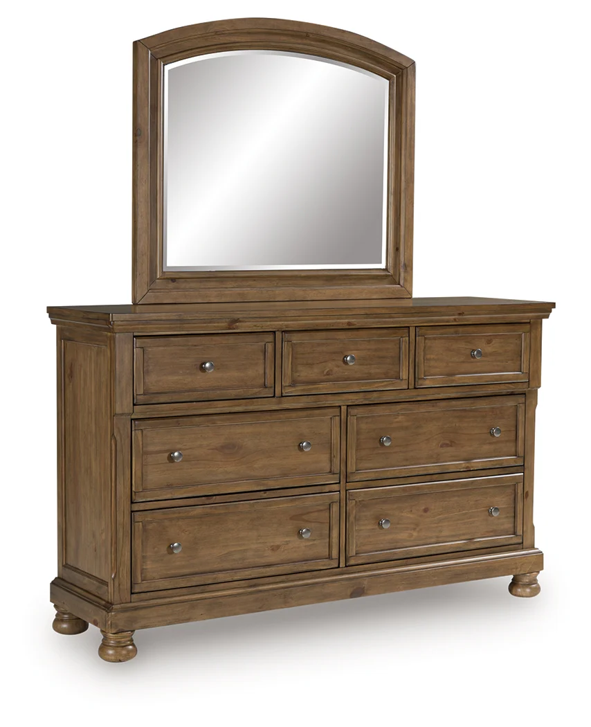Feddinger Medium Brown Dresser and Mirror - Image 2