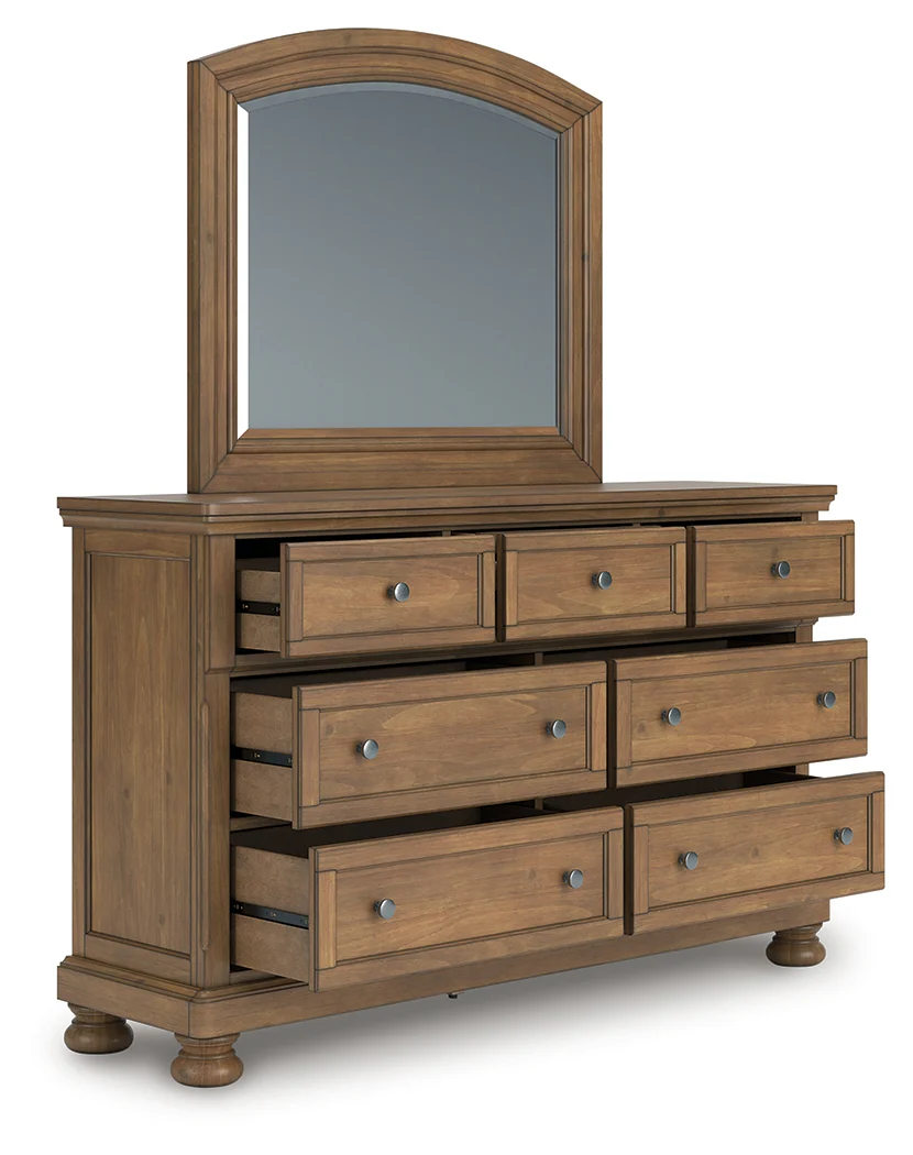 Feddinger Medium Brown Dresser and Mirror - Image 1