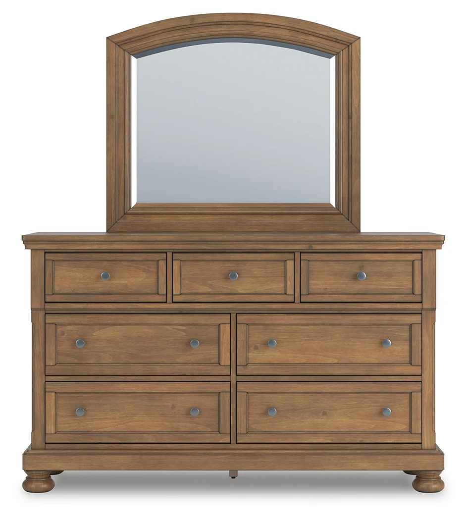 Feddinger Medium Brown Dresser and Mirror - Image 3