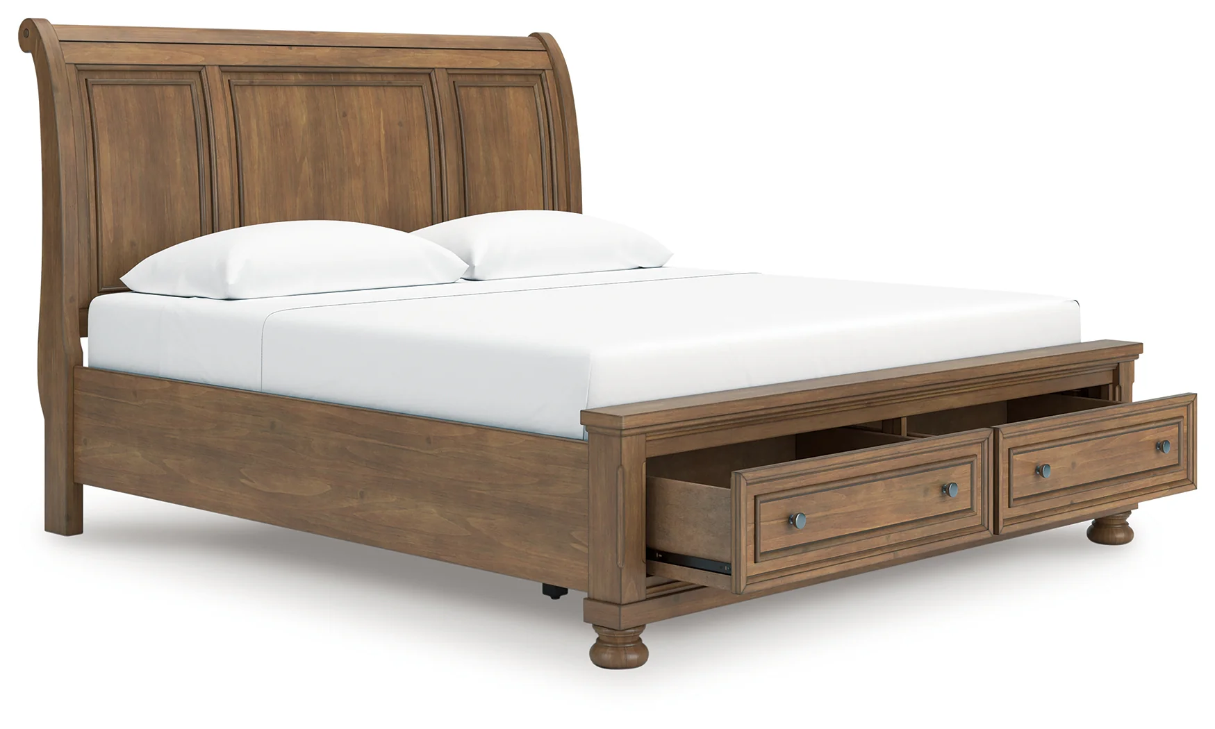 Feddinger Medium Brown King Storage Sleigh Bed - Image 3
