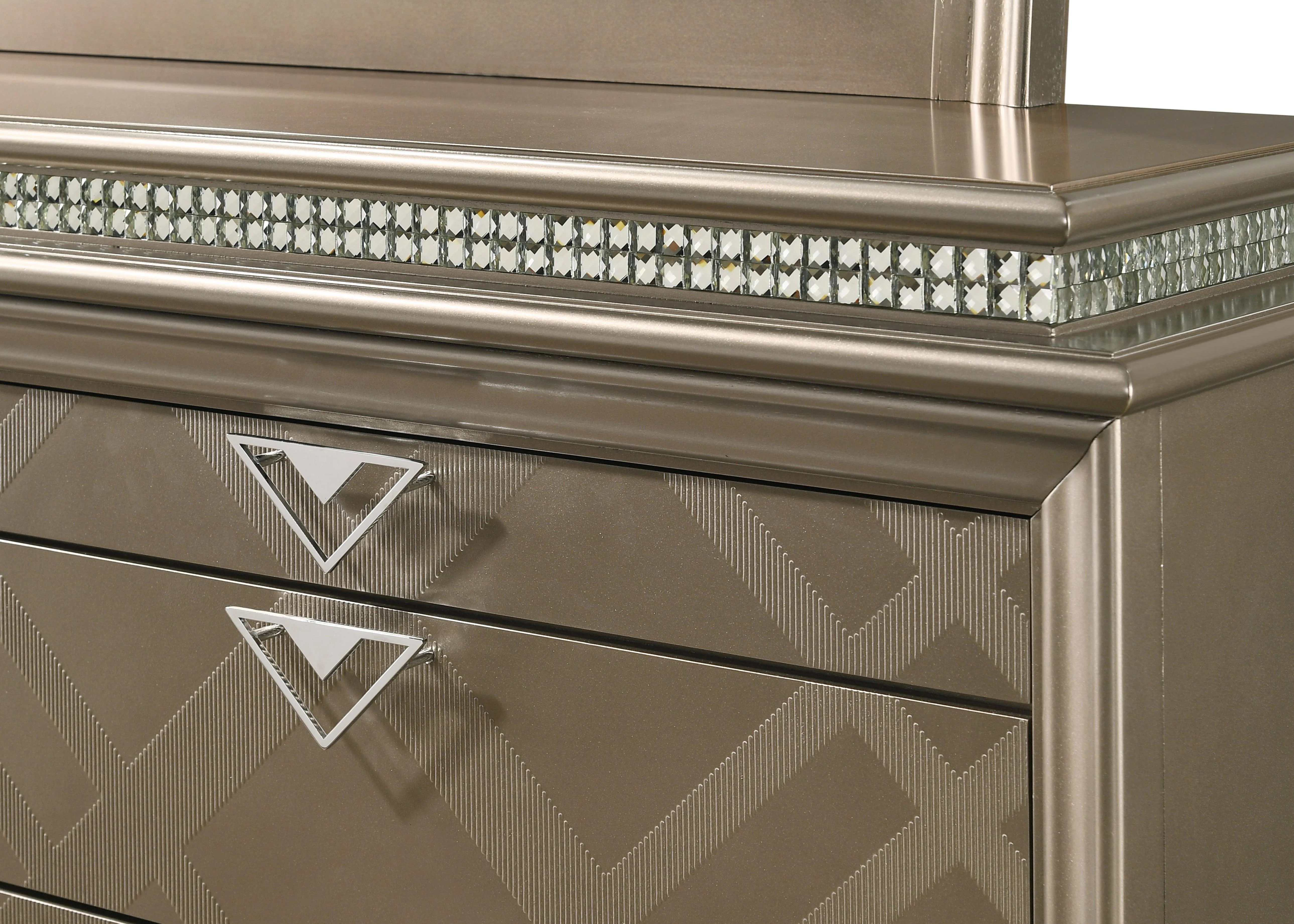 Cristal Chest Gold Glass 5 Drawers - Image 3