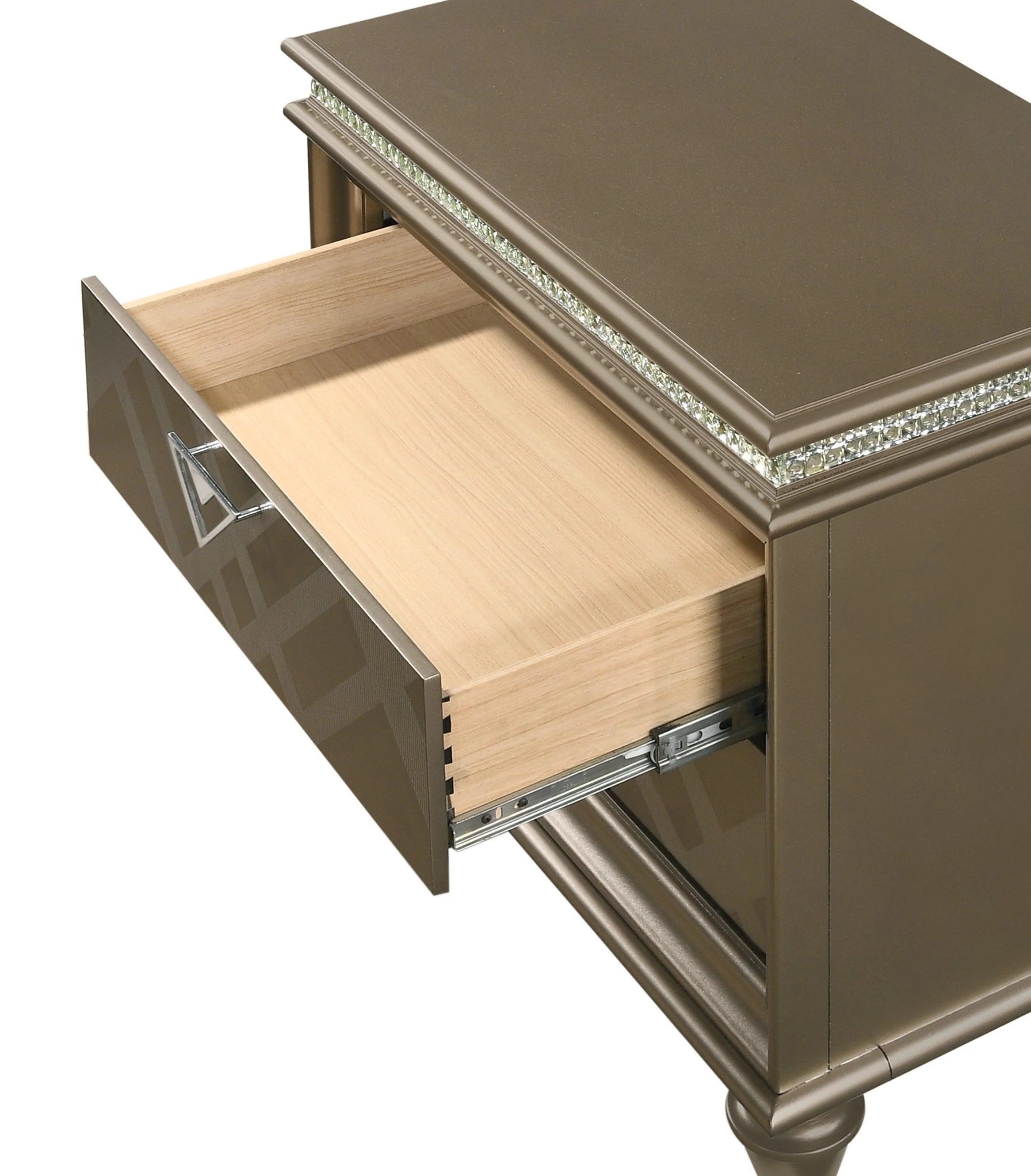 Cristal NightStand Gold 2 Drawers - Image 2