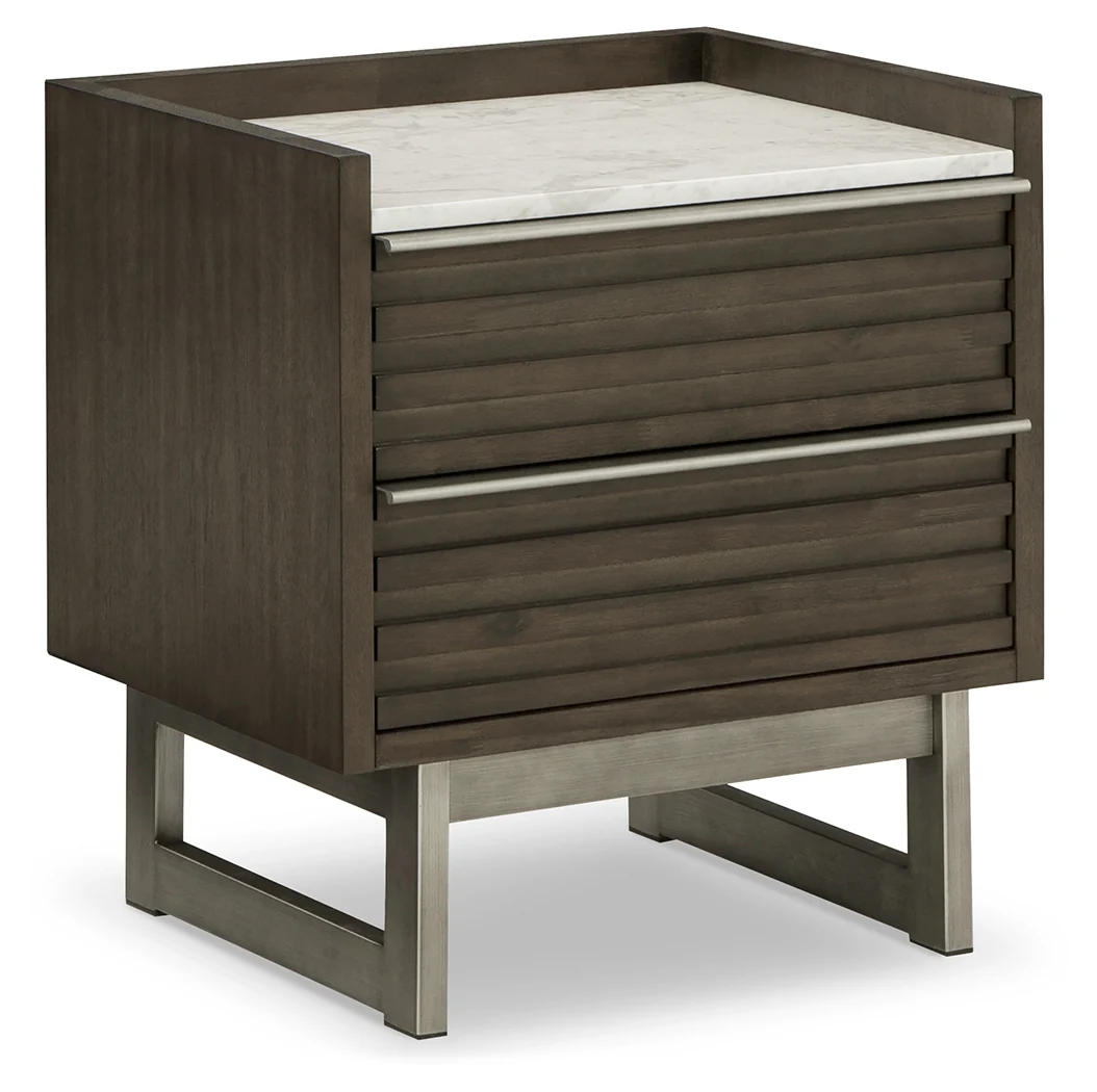 Arkenton Grayish Brown/White Nightstand - Image 2