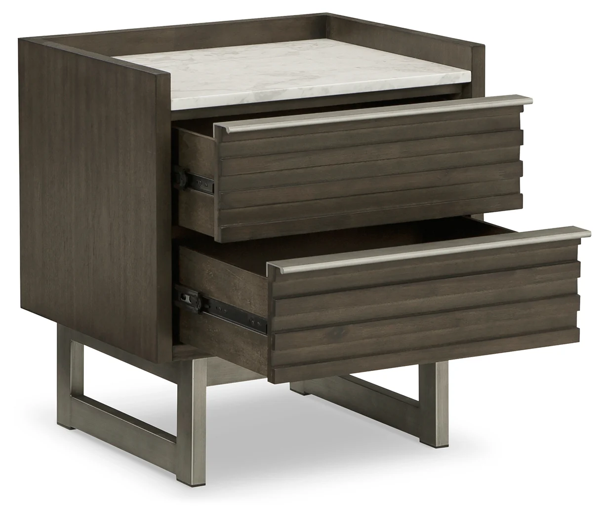 Arkenton Grayish Brown/White Nightstand - Image 3