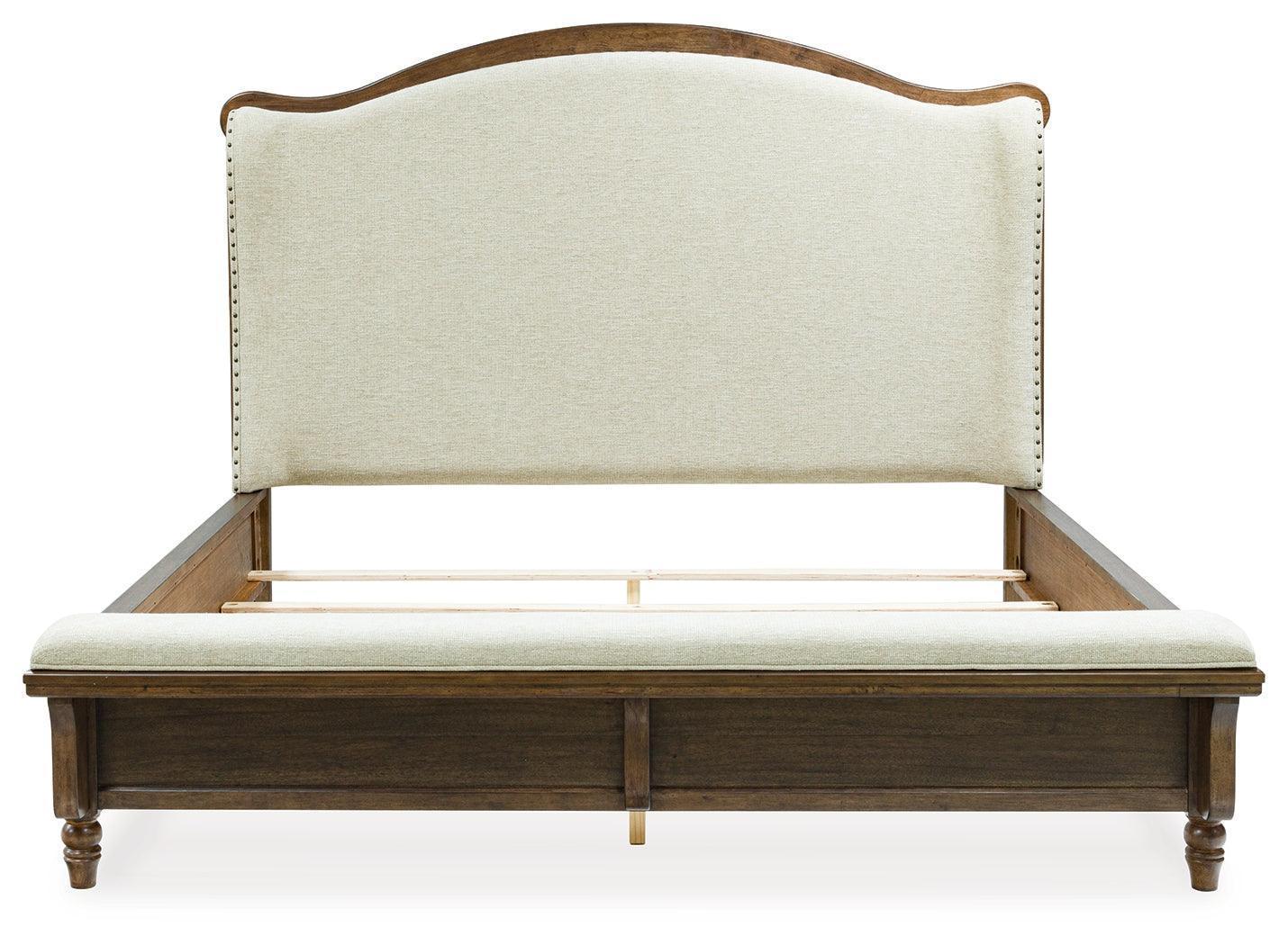 Sturlayne Brown King Upholstered Panel Bed - Image 3