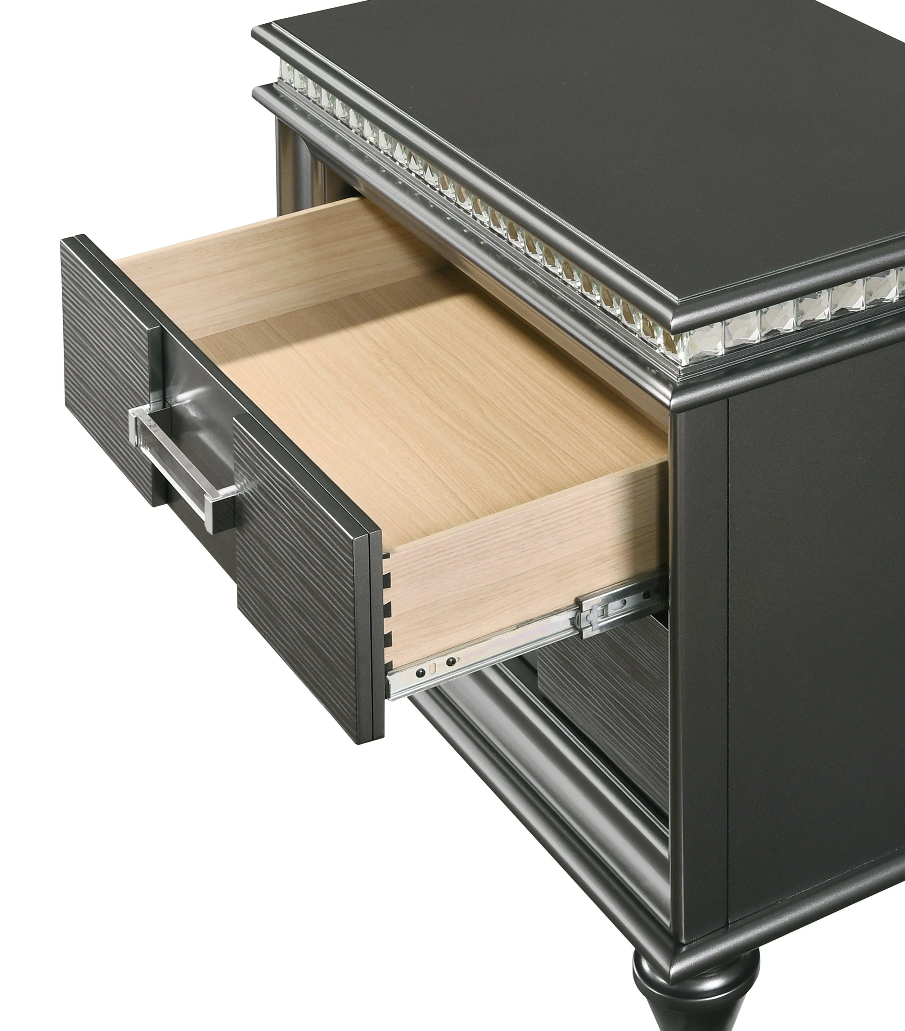 Adira NightStand Gray 2 Drawers - Image 3