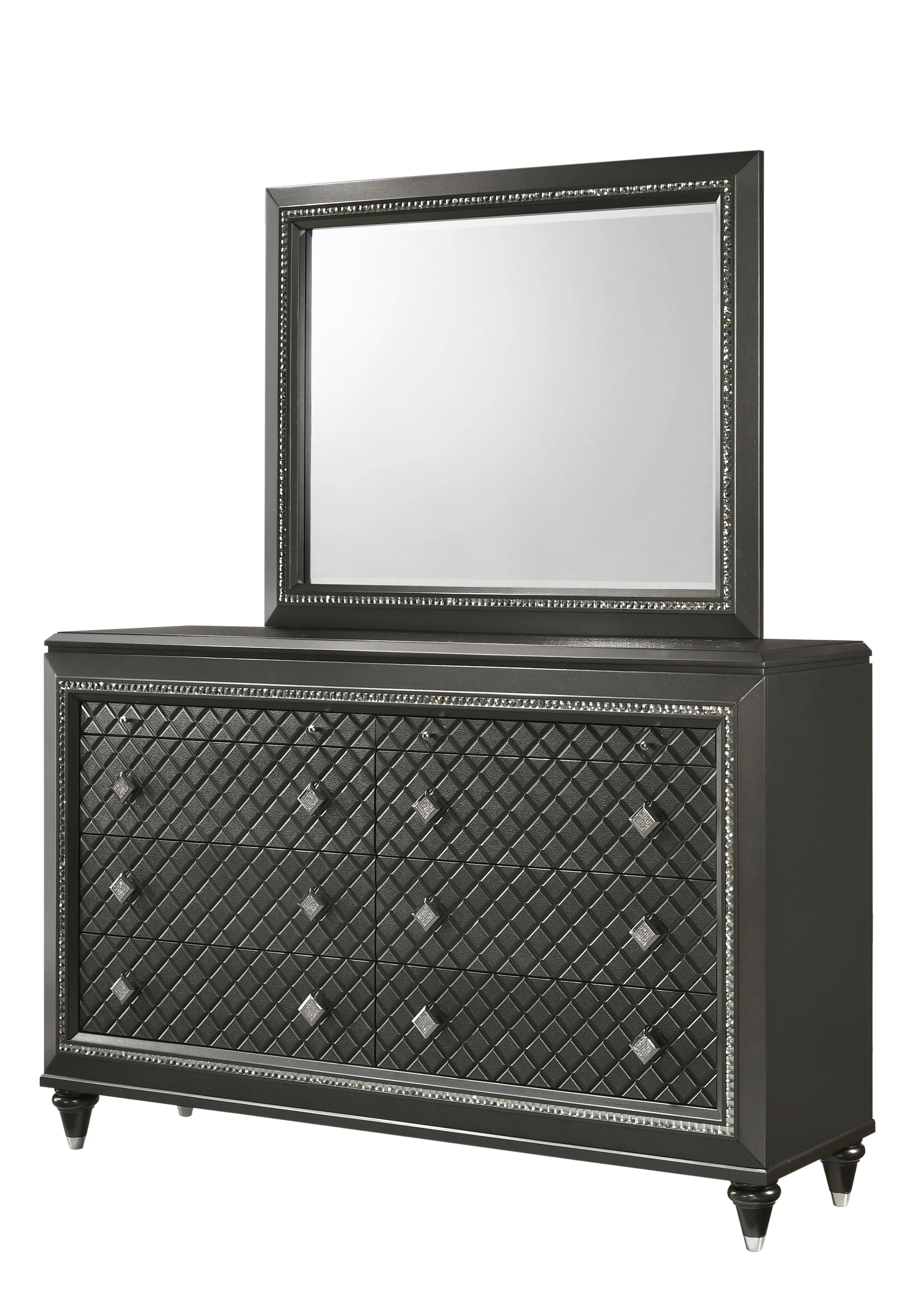 Giovani Gray Queen Fabric Upholstered Tufted Panel Bed - Image 3
