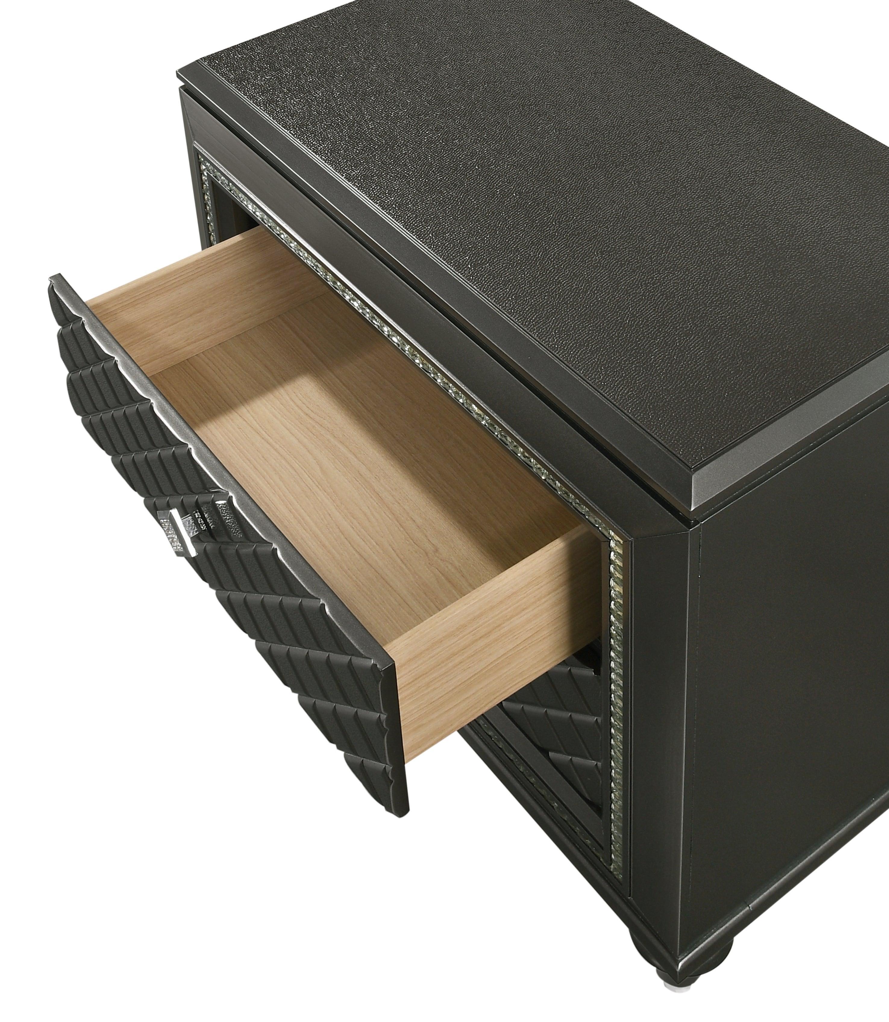 Giovani NightStand Gray 2 Drawers - Image 2