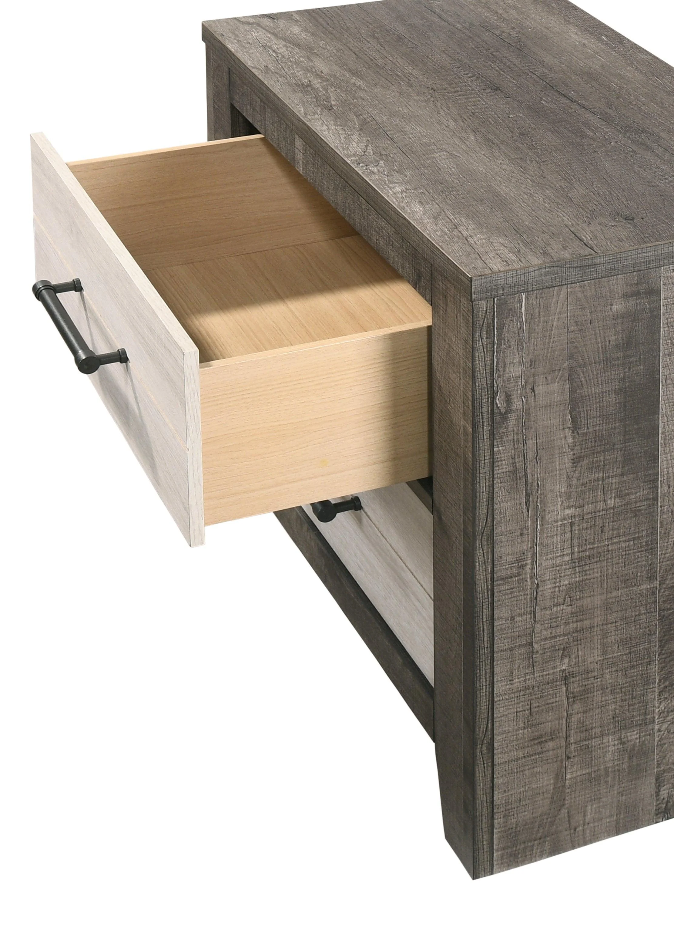 Rhett Nightstand Brown Cream 2 Drawers - Image 3