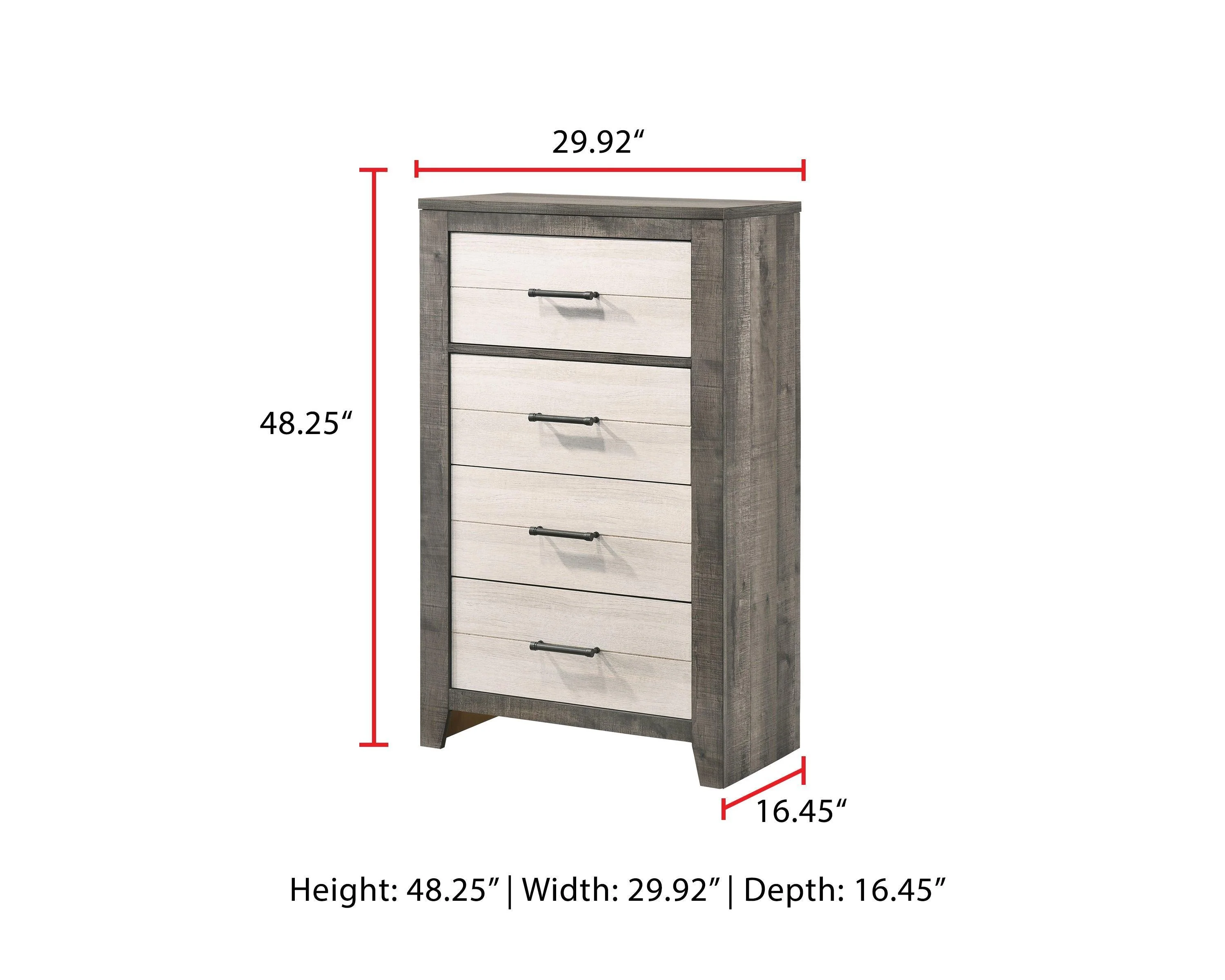 Rhett Chest Brown Cream 4 Drawers - Image 2