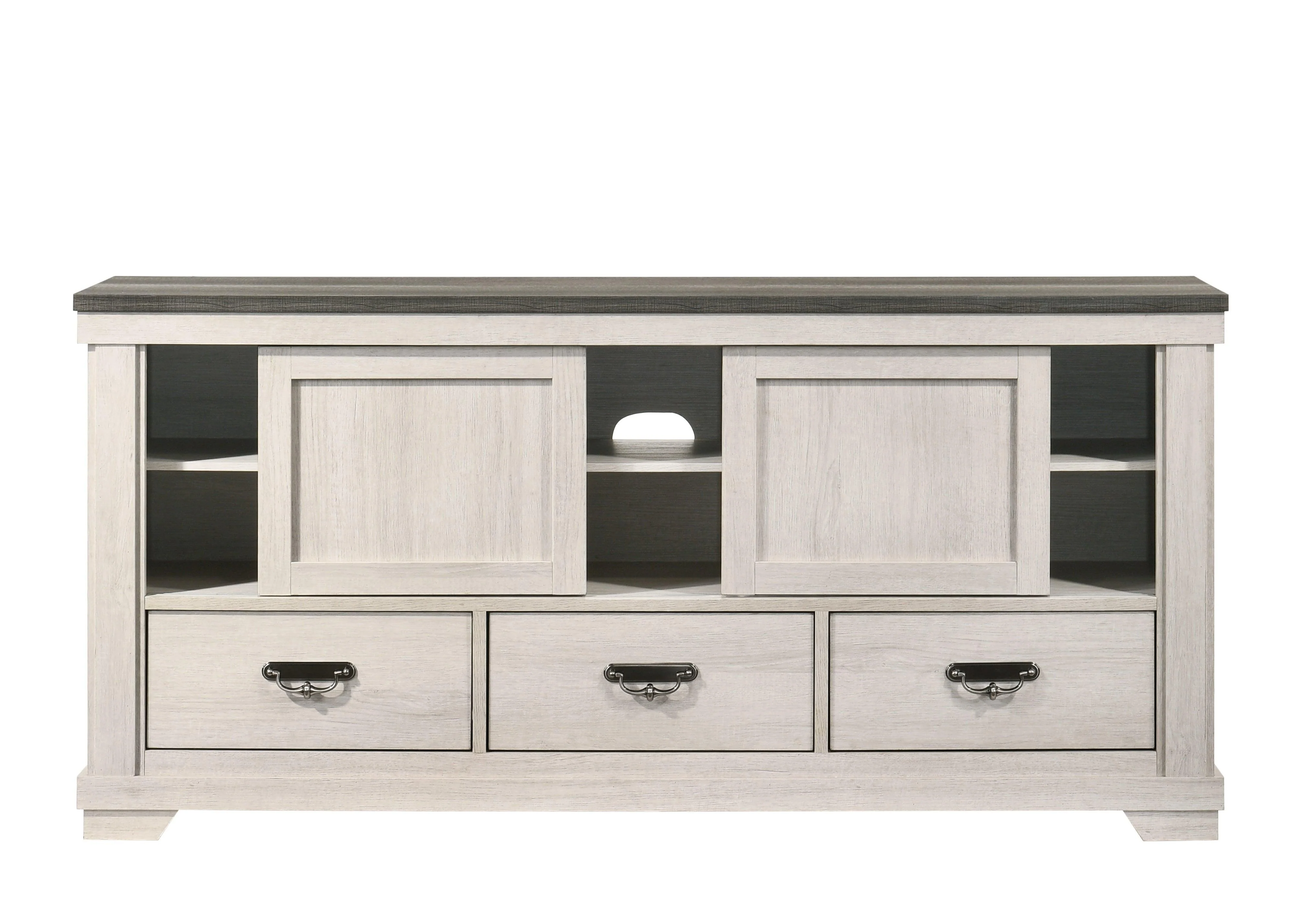Leighton Chest Cream Brown Pewter 4 Drawers - Image 3