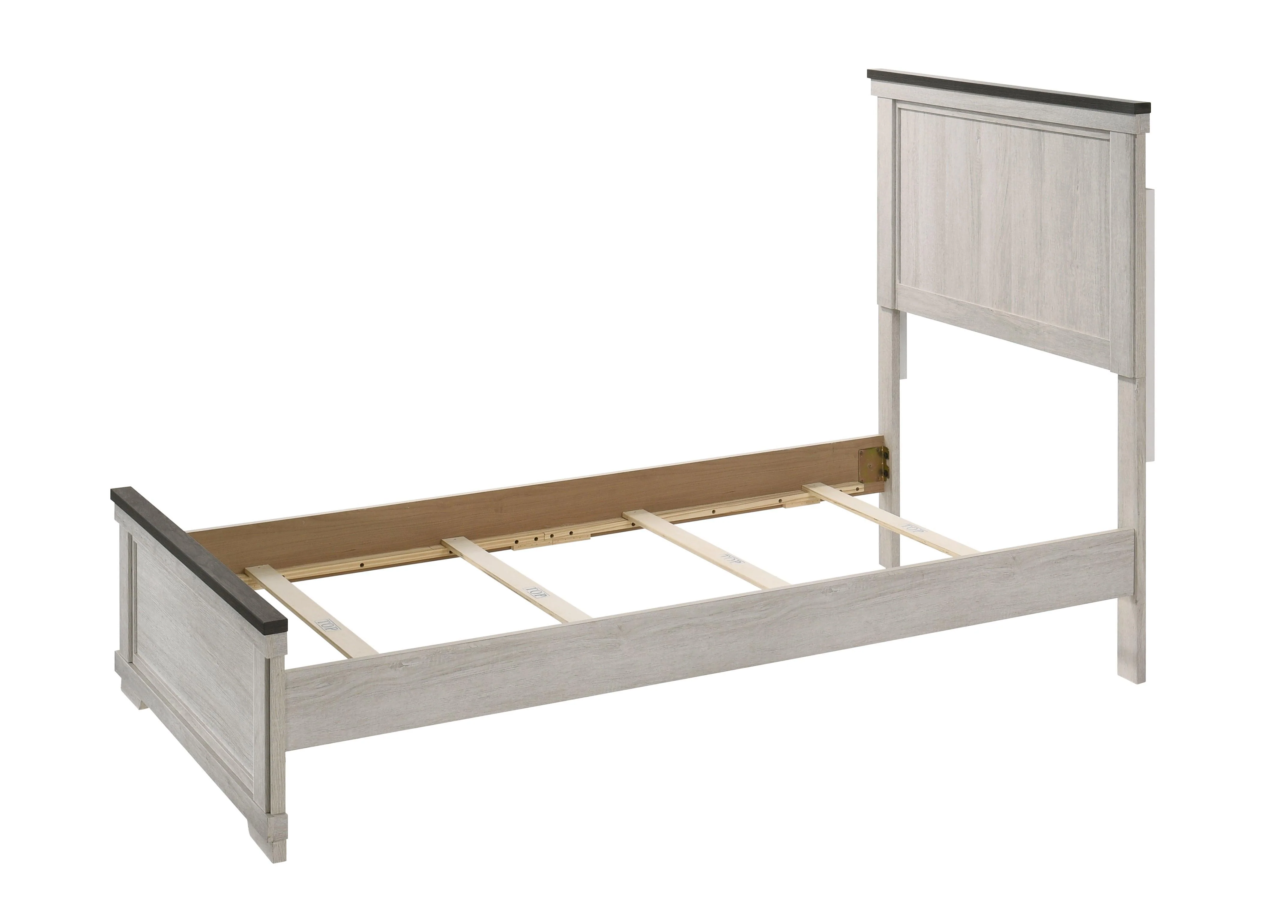 Leighton Cream Brown Panel Twin Bed - Image 2
